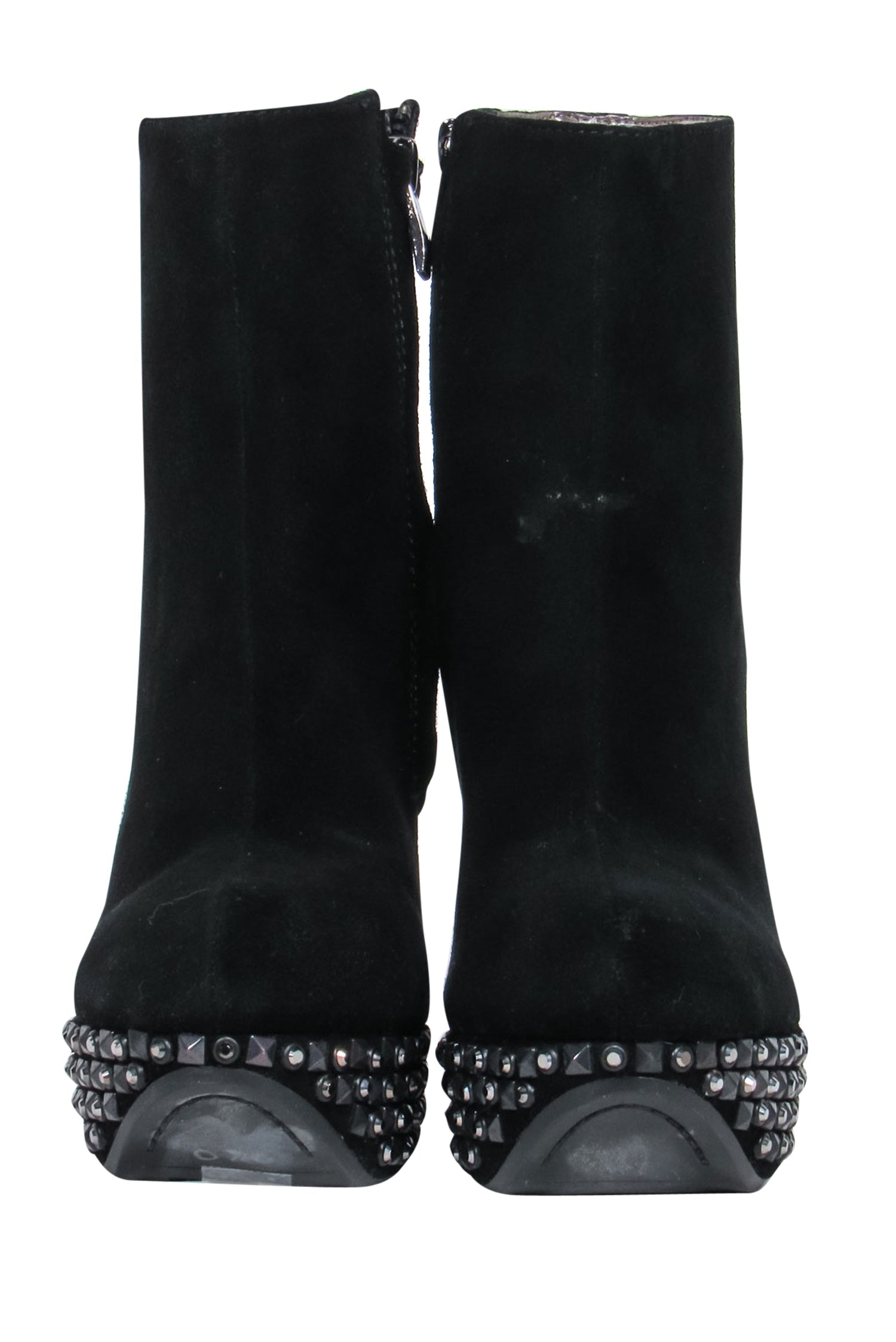 Sam Edelman Studded Black Suede Platform Stiletto Booties - Size 6
