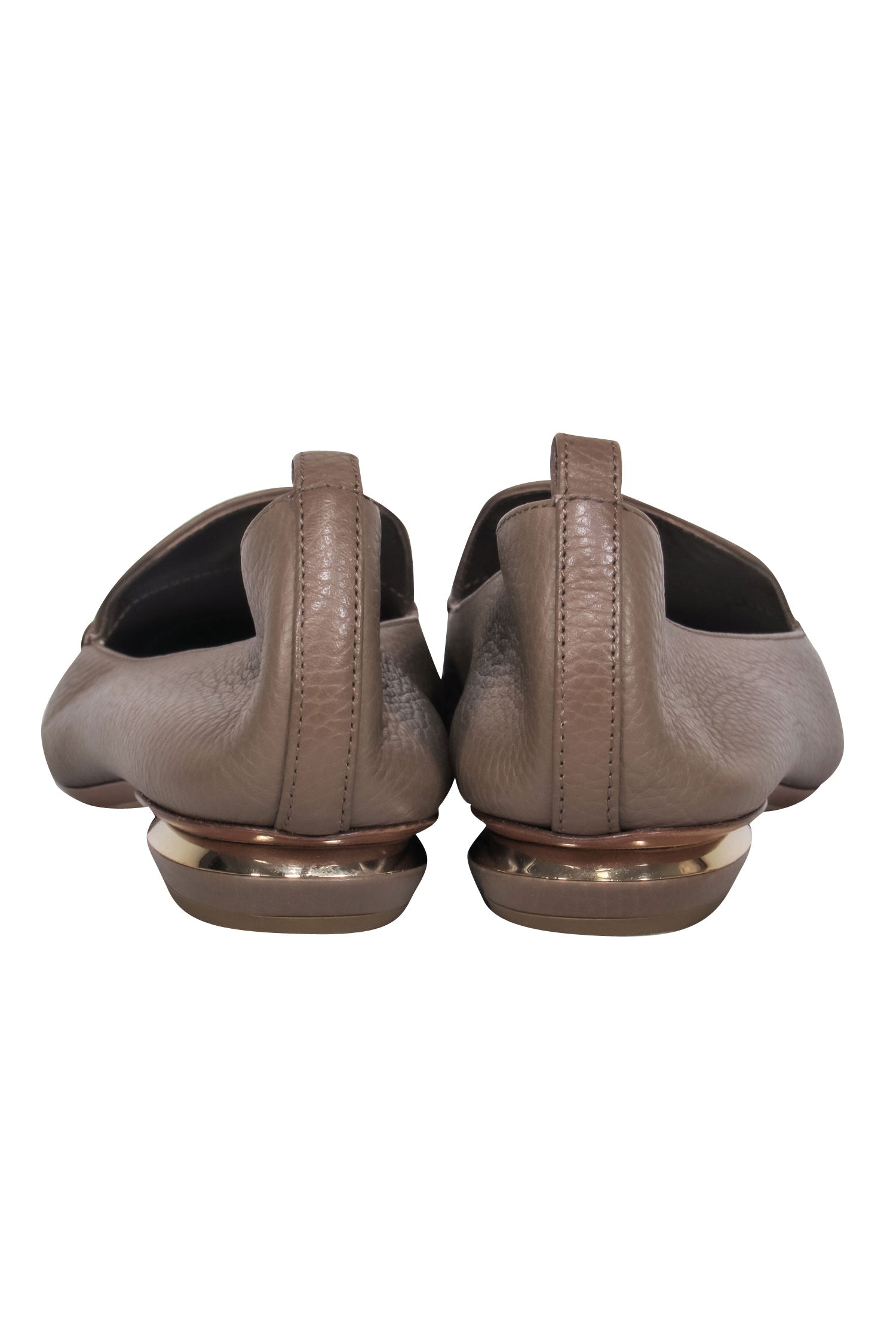 Nicholas Kirkwood - Stunning Taupe Pointed Toe Pebbled Leather Loafers in Size 11