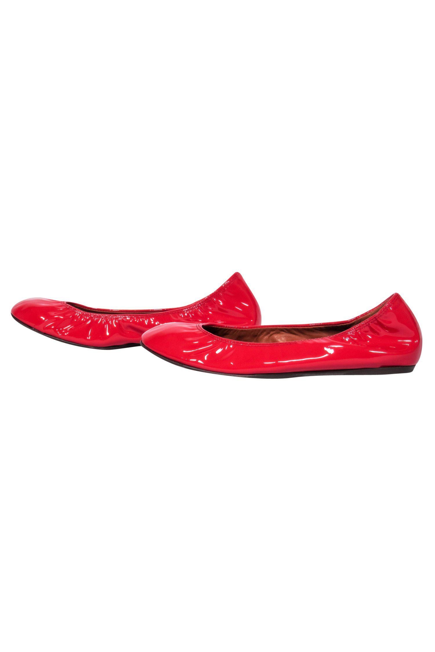 Lanvin Red Patent Leather Ballet Flats - Size 7: The Epitome of Chic!