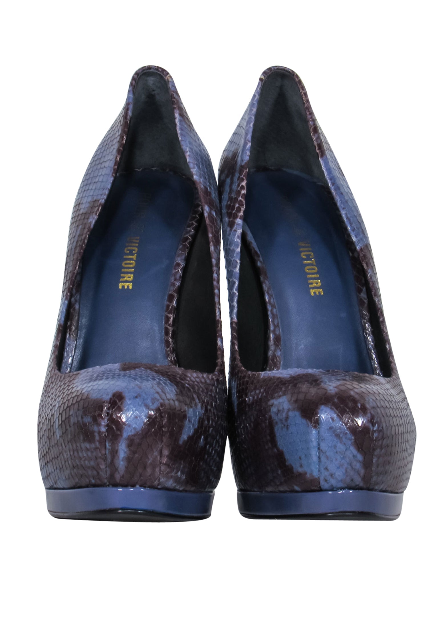 Pour La Victoire Purple Snakeskin Textured Platform Stiletto Pumps - Size 9: Elevate Your Style!