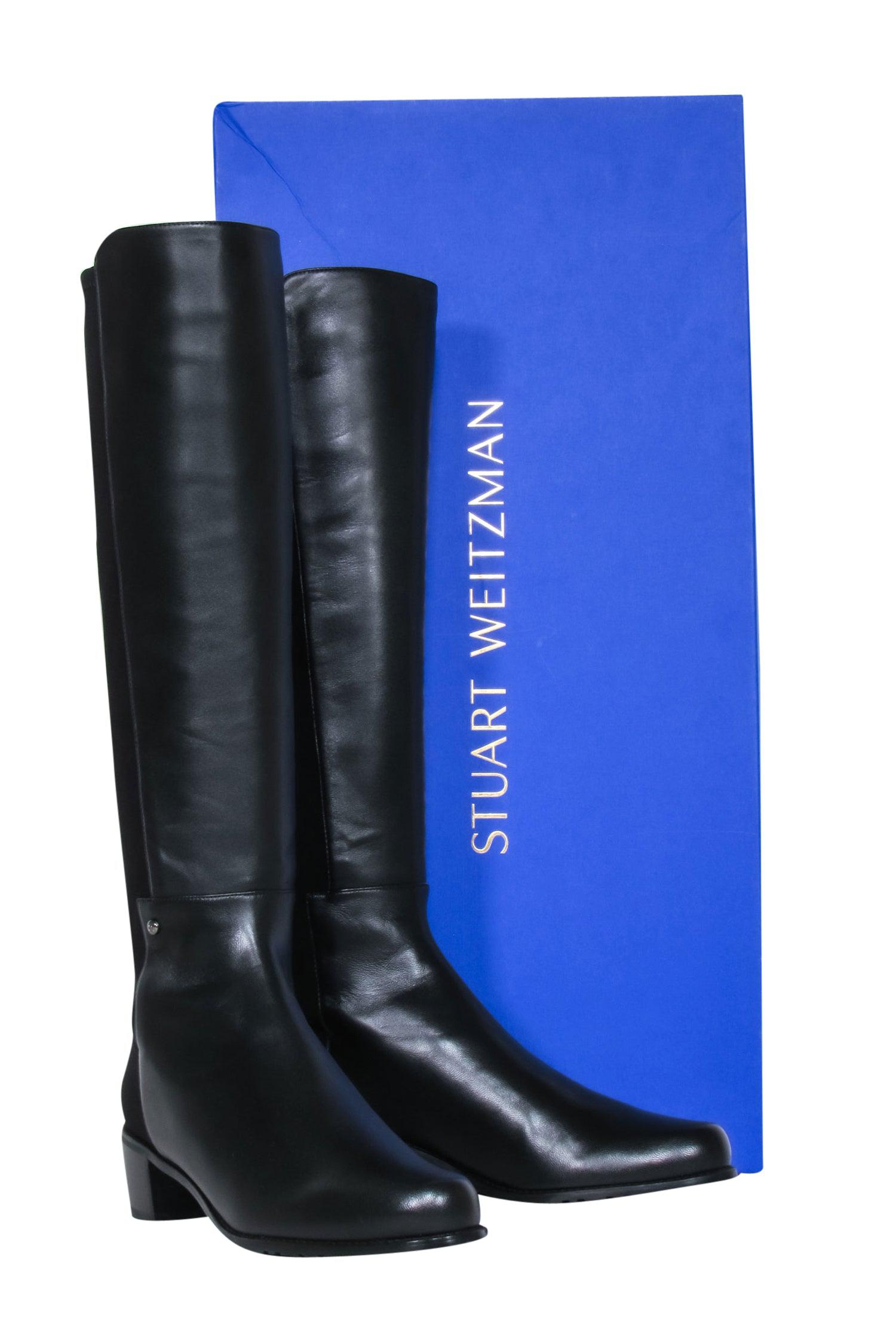 Stuart Weitzman - Stunning Black Leather Tall Boots in Size 11.5