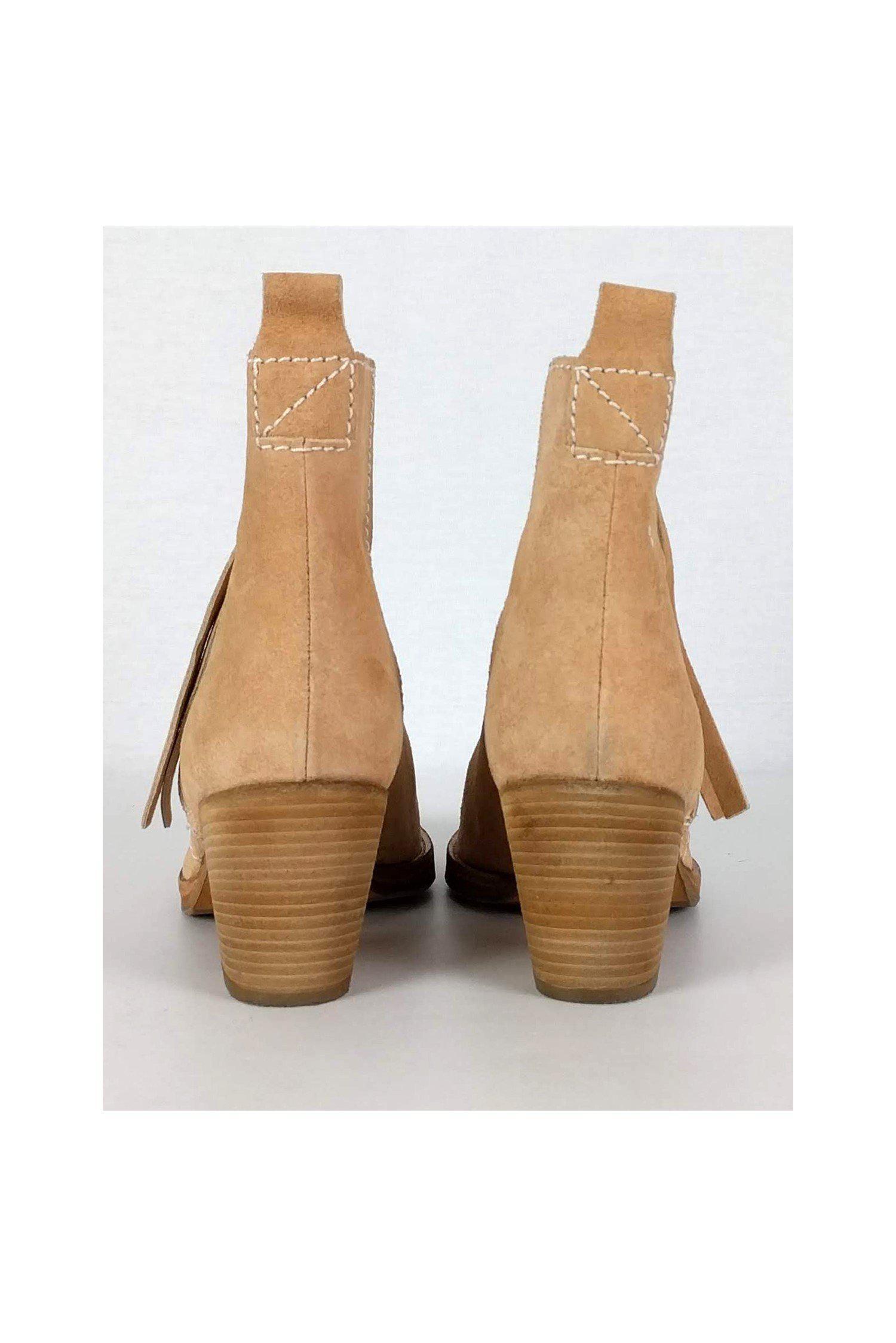 Acne Beige Suede Stacked Booties - Size 5 - Fashion Essential!