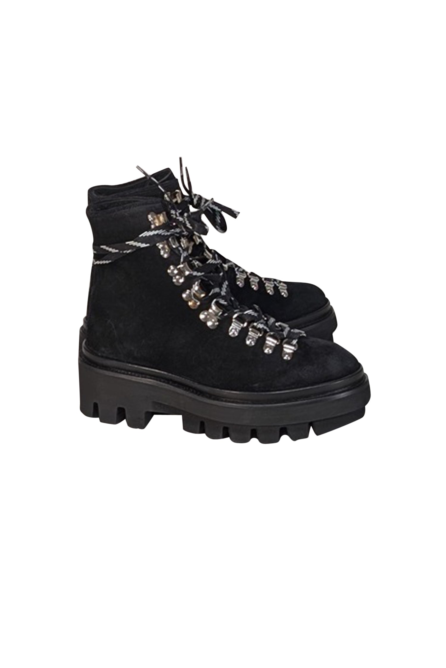 All Saints Black Wanda Shearling Booties - Size 8 - Unleash Your Inner Rebel!