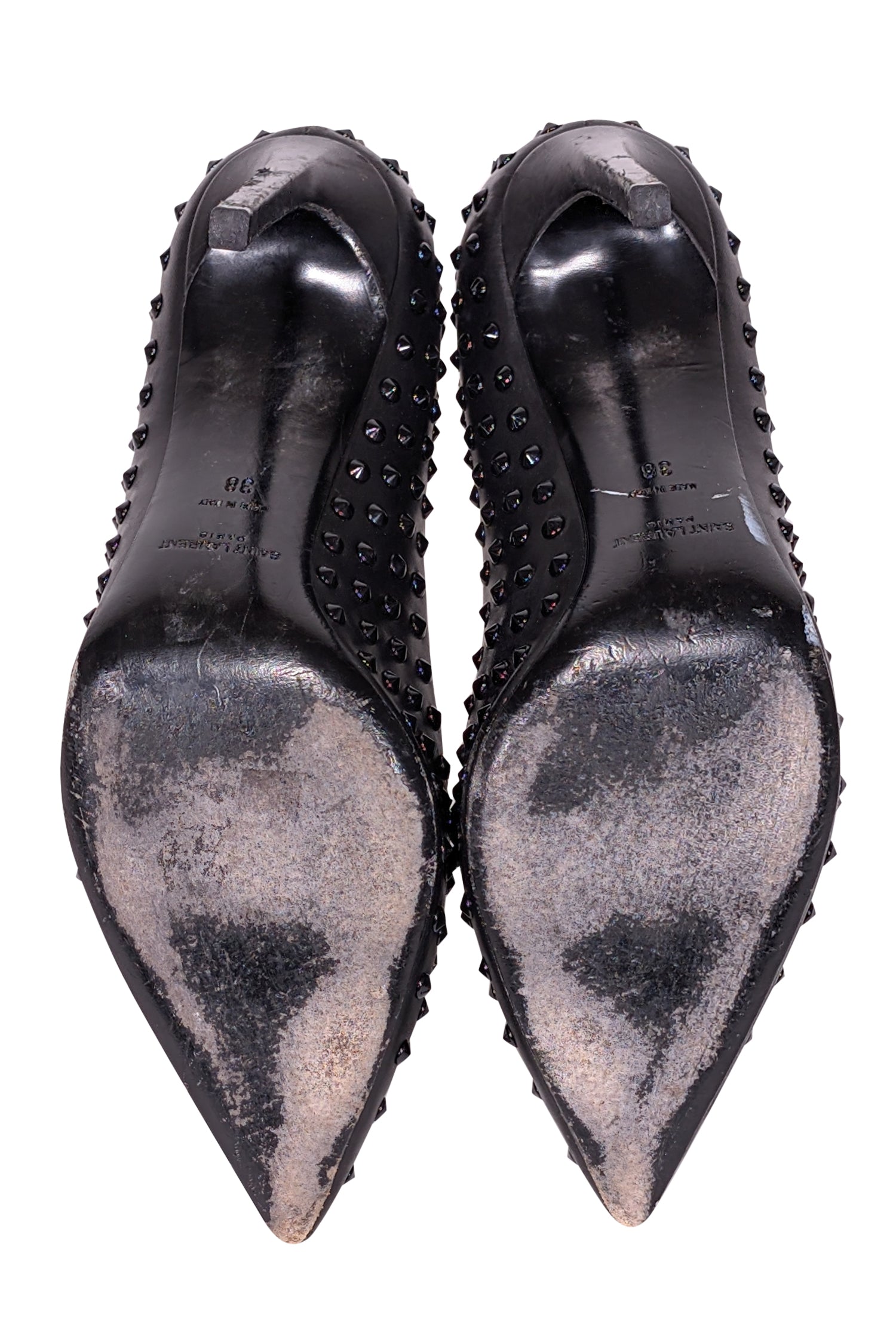 Yves Saint Laurent Black Studded Pumps - Size 8: Unleash Your Inner Rebel!