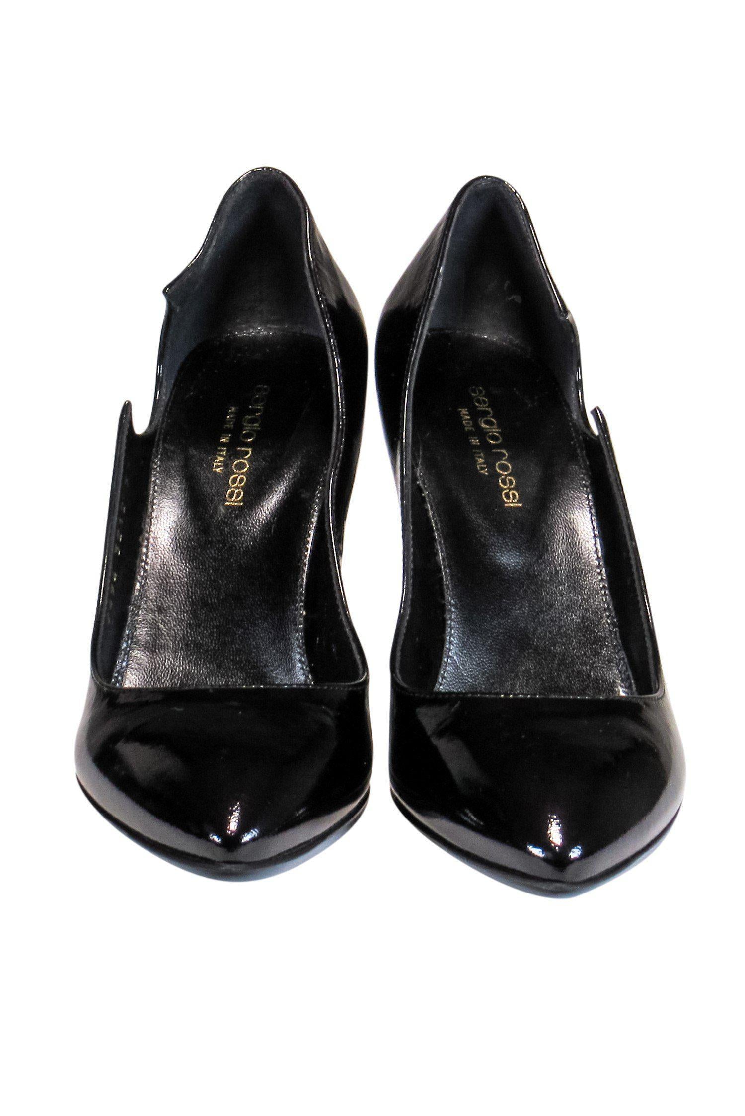 Sergio Rossi's Stunning Black Cut Out Pumps - Size 7