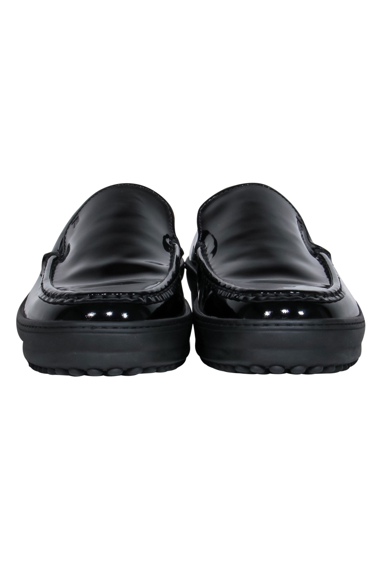 Tod's Stylish Black Patent Leather Loafers - Size 8