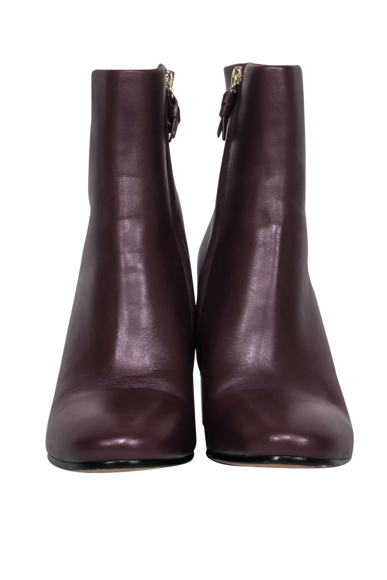 Diane von Furstenberg Burgundy Almond Toe Block Heel Booties - Size 8.5 - Fashion Essential