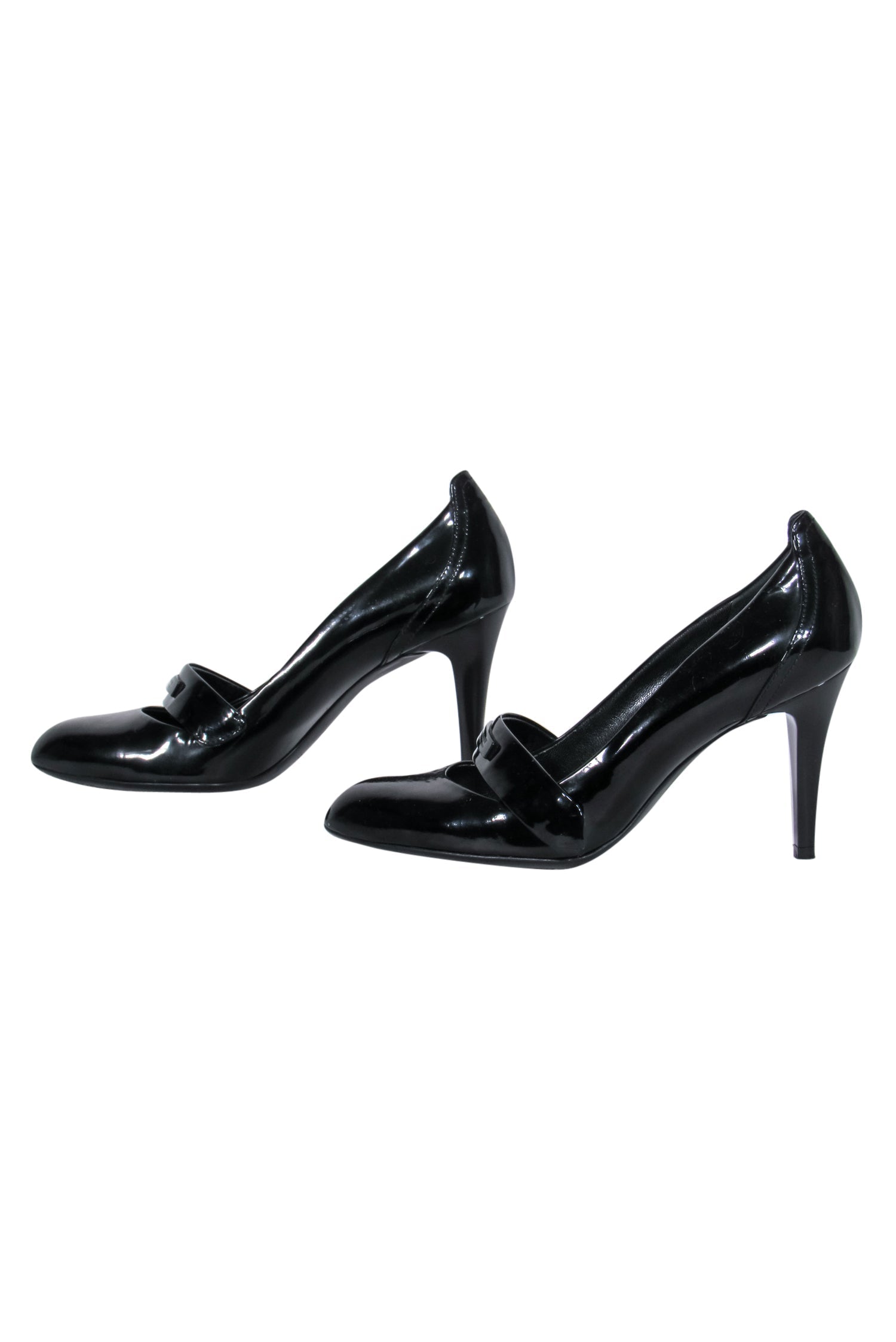 Burberry Black Patent Logo Strap Heels - Size 6.5: A Timeless Fashion Statement