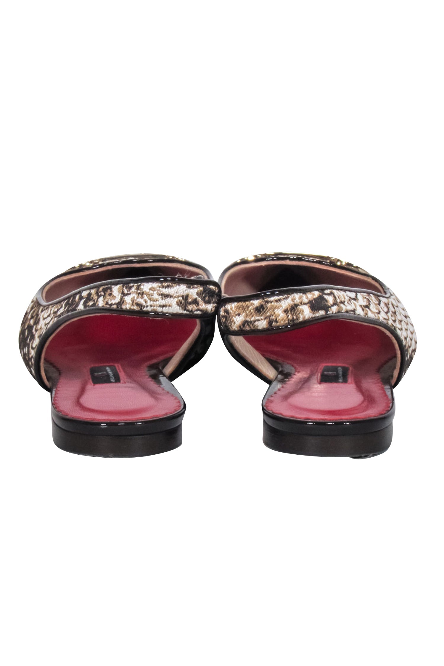 Carolina Herrera - Stunning Beige Brocade Print Sling-Back Flats in Size 7