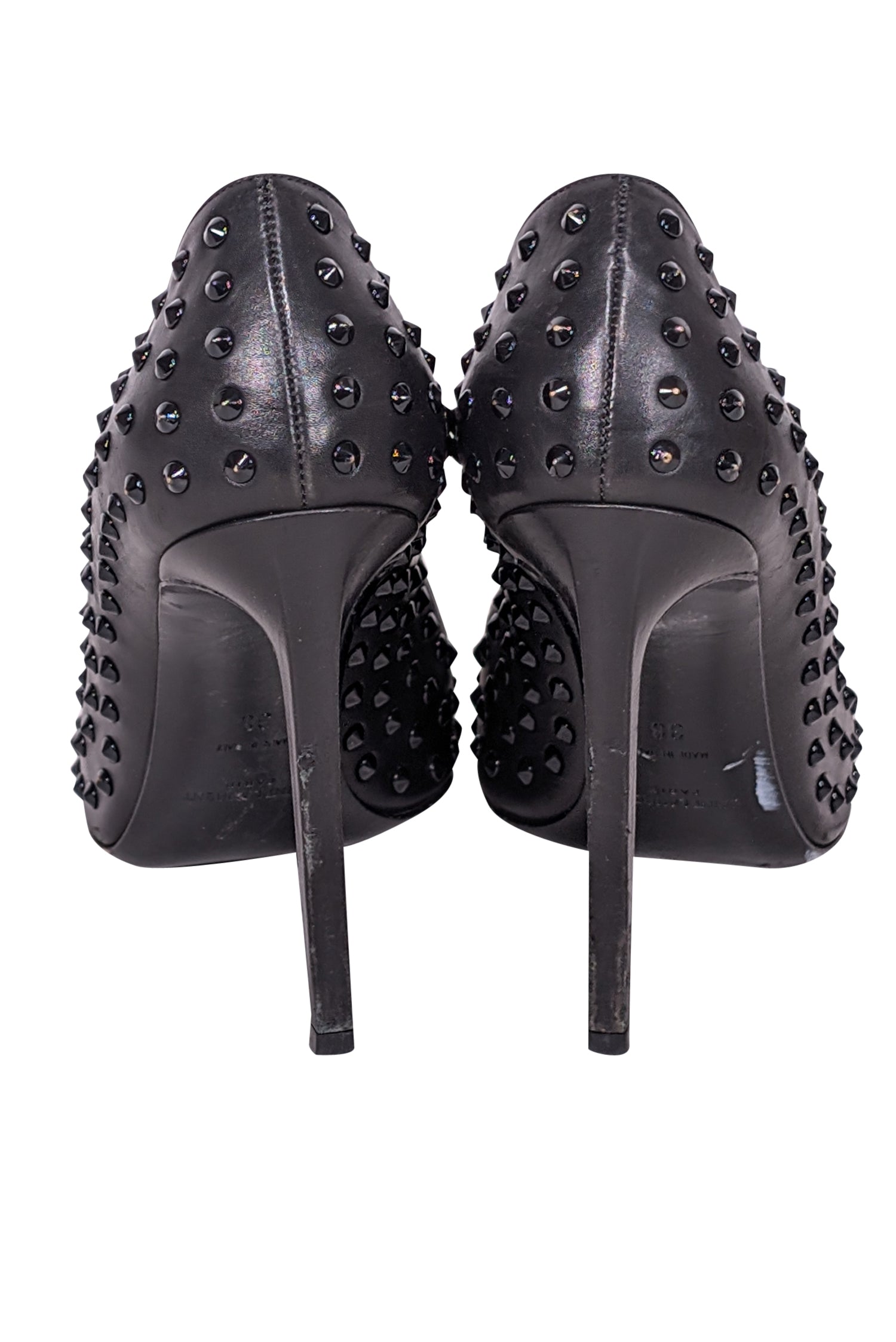Yves Saint Laurent Black Studded Pumps - Size 8: Unleash Your Inner Rebel!