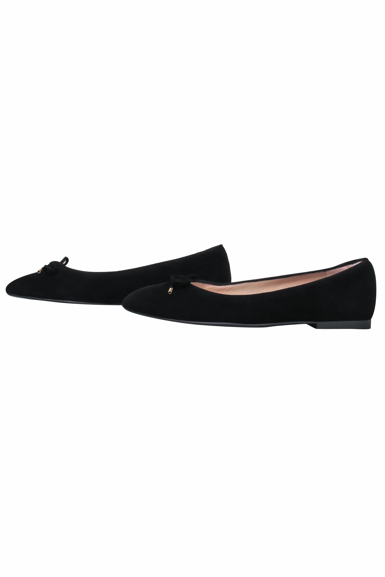 Stuart Weitzman Black Suede Gabby Ballerina Flats with Bow - Size 8.5 - Irresistible Fashion!
