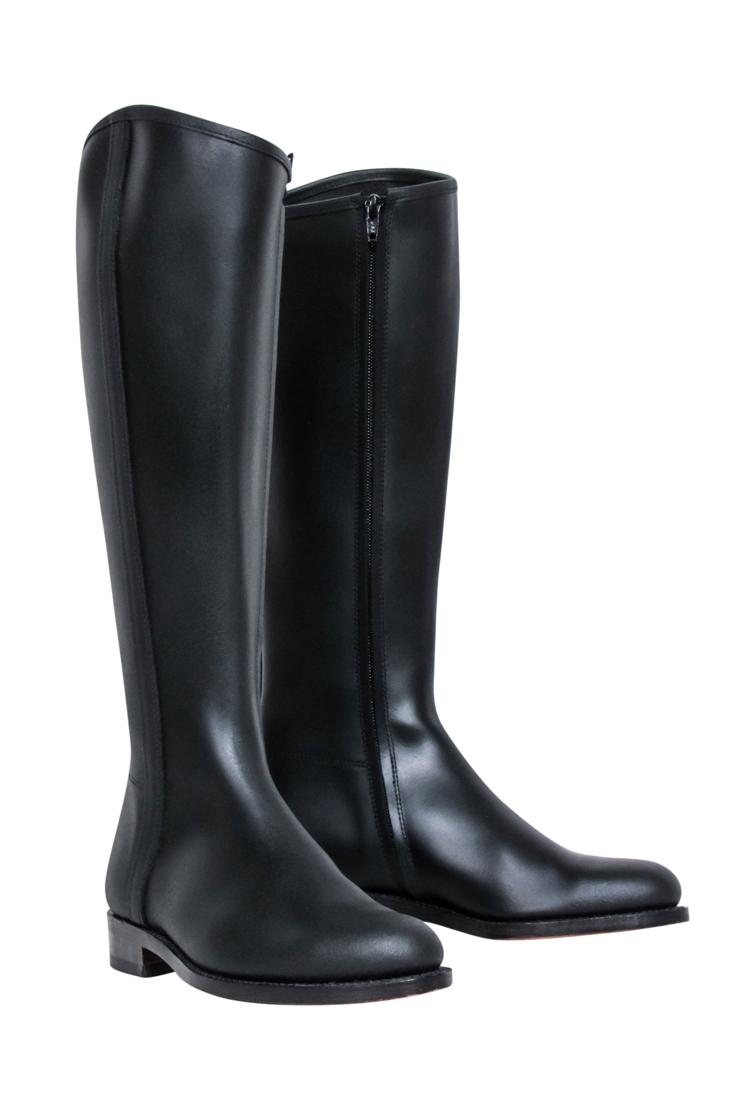 The House of Bruar - Stunning Black Leather Tall Riding Boots, Size 9