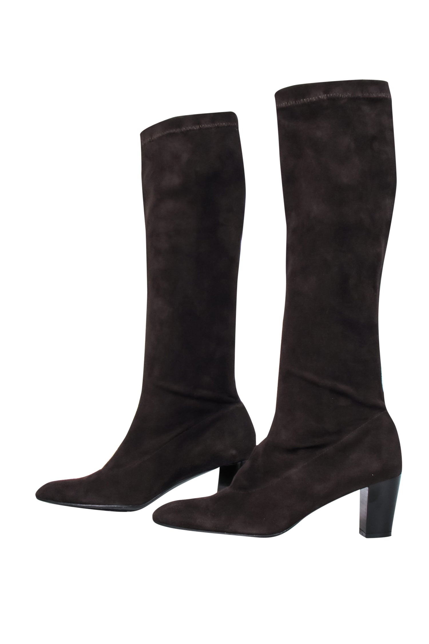 Robert Clergerie Chocolate Brown Suede Knee-High Block Heel Boots - Size 8: Chic Fall Must-Haves!