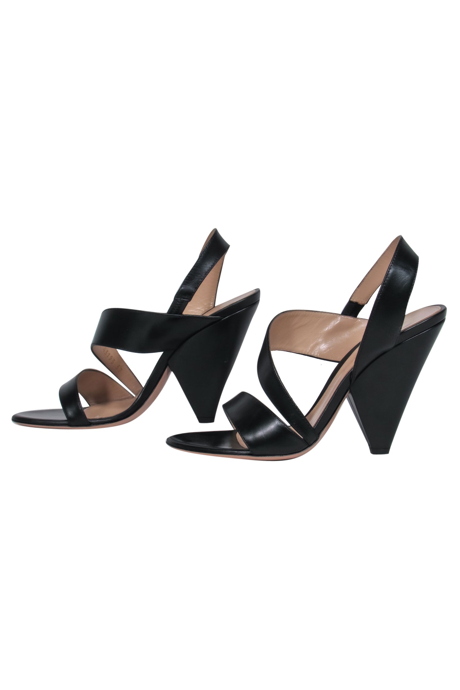 Gianvito Rossi Black Smooth Leather Strappy Heels - Size 7 - Elevate Your Style!