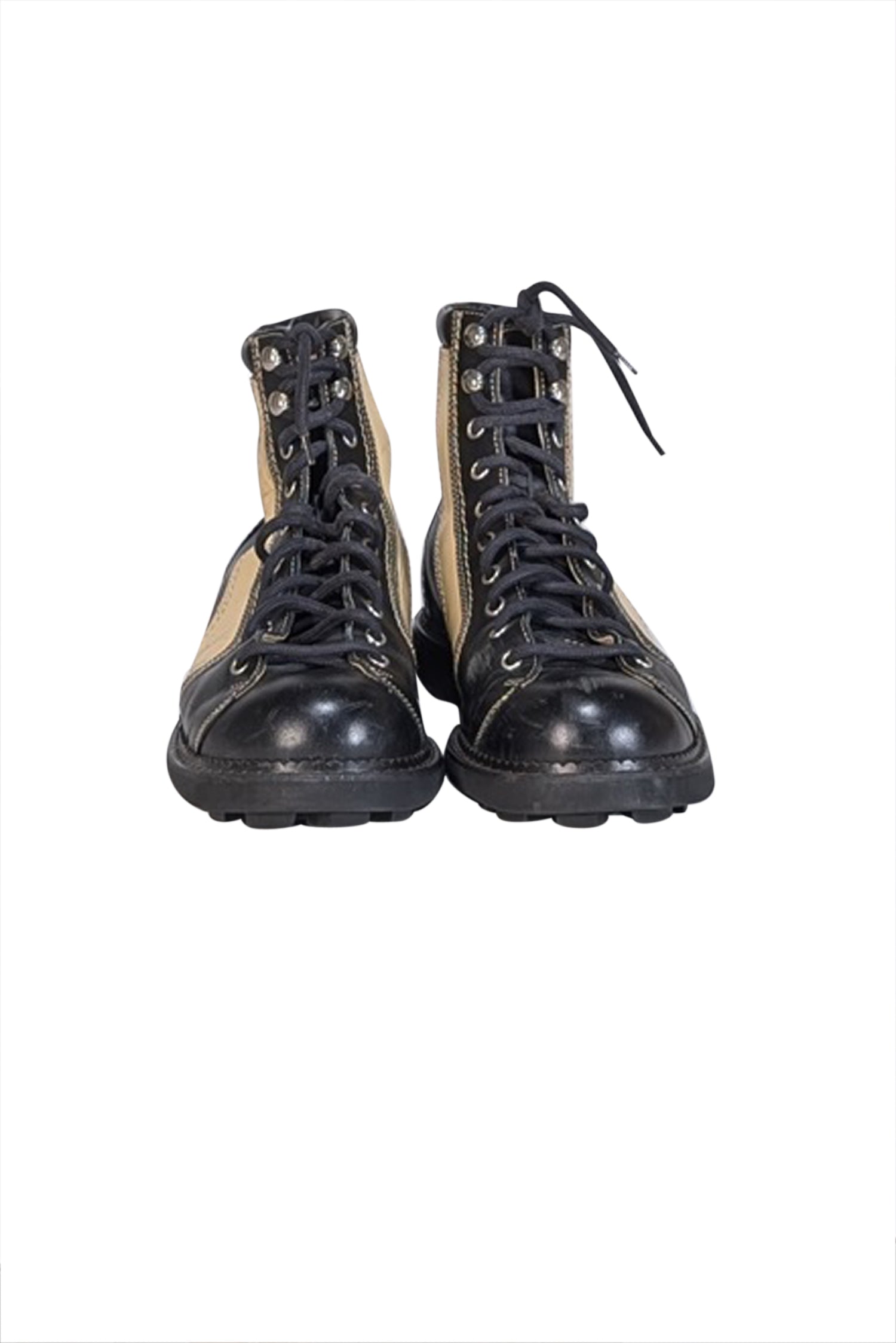 John Fluevog Black Leather Lace-Up Short Boots - Size 9: A Stylish Rebellion!