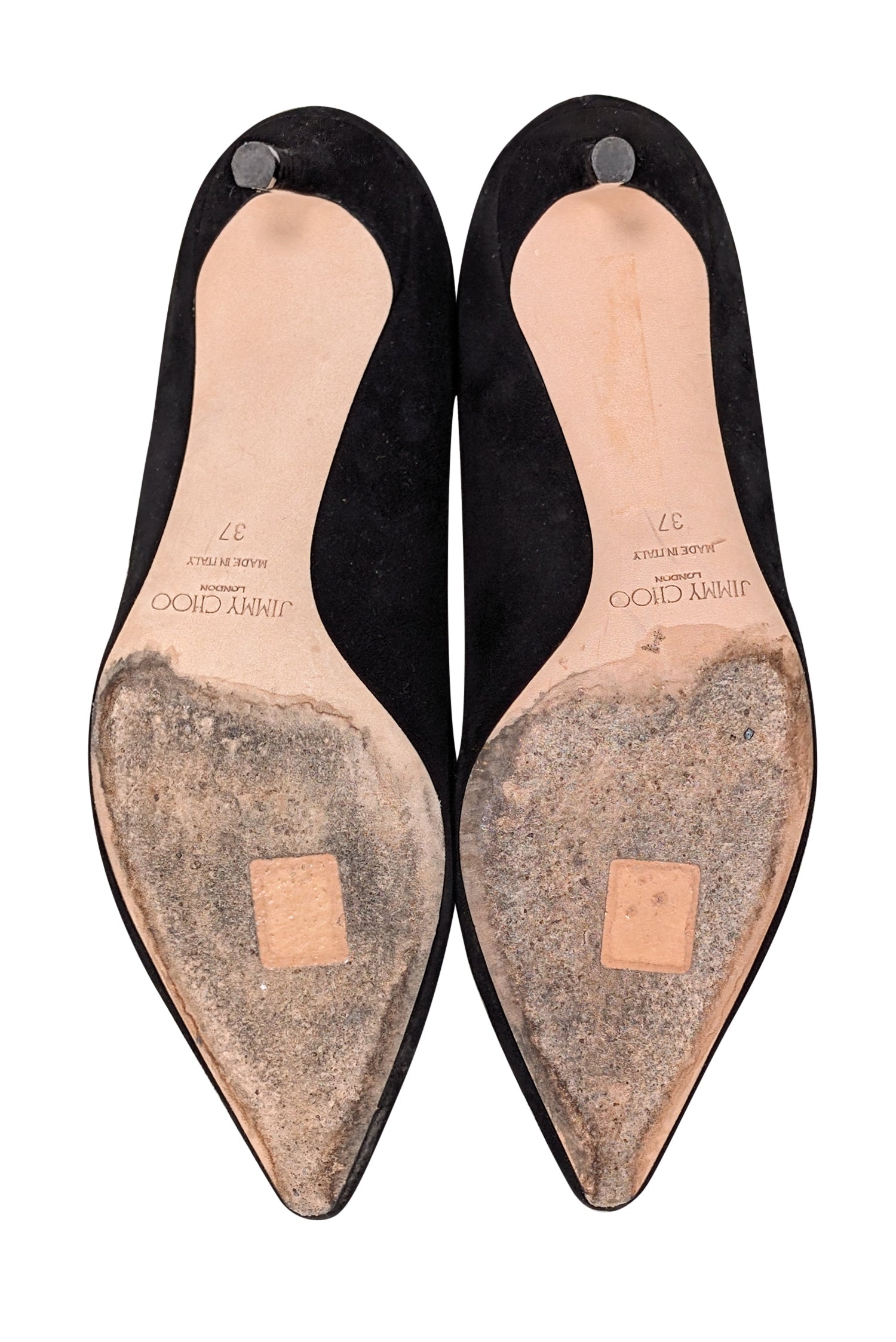 Jimmy Choo Black Suede Pointed Toe Pumps - Size 7 - Stylish Office Essential