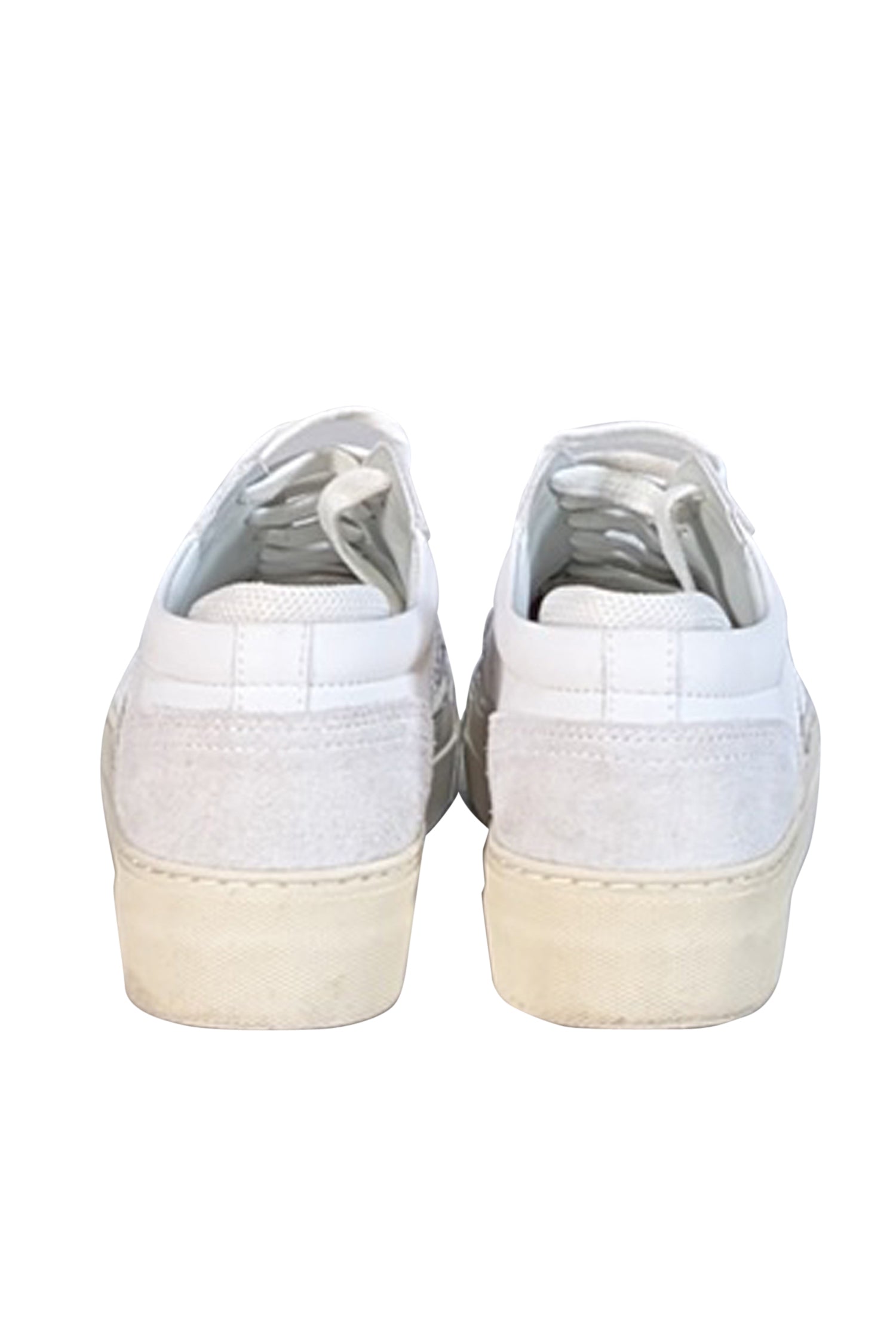 Axel Arigato - White Leather & Suede Sneakers with Snakeskin Trim (Size 7.5)