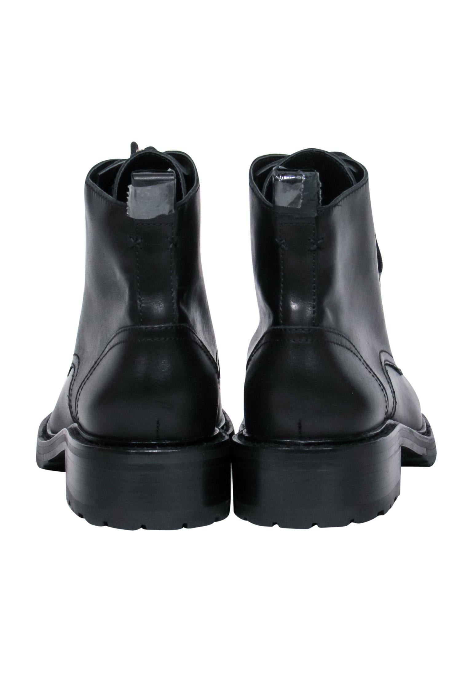 Rag & Bone Black Leather Combat Booties - Size 9: Unleash Your Punk Style!