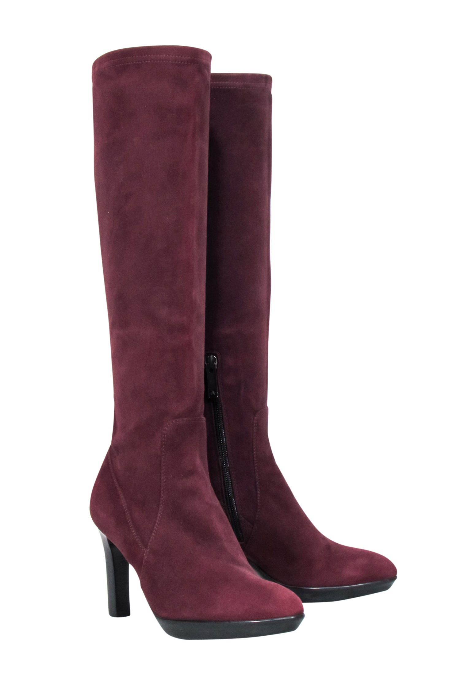 Aquatalia Maroon Suede Elegant Tall Boots - Size 6.5