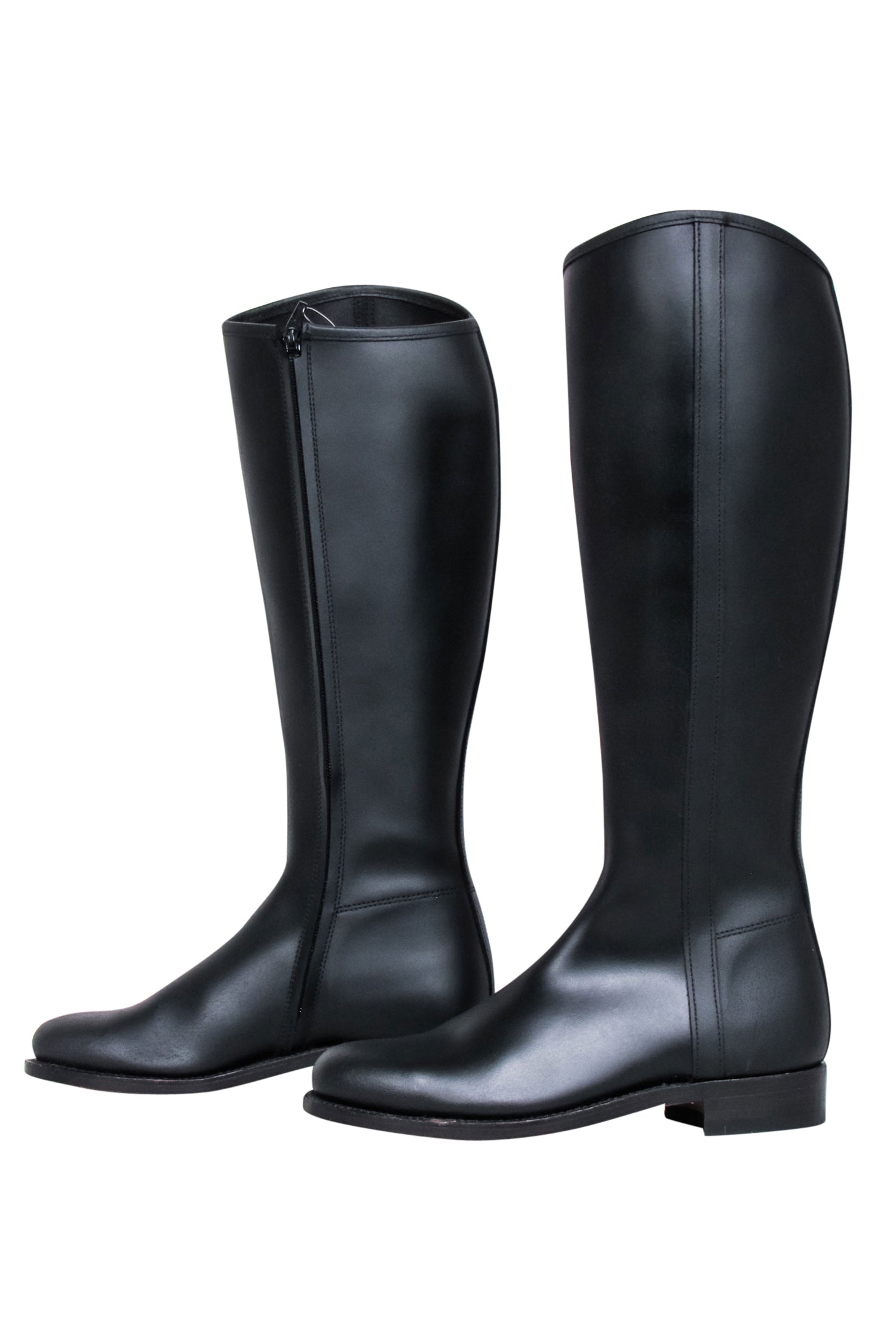 The House of Bruar - Stunning Black Leather Tall Riding Boots, Size 9