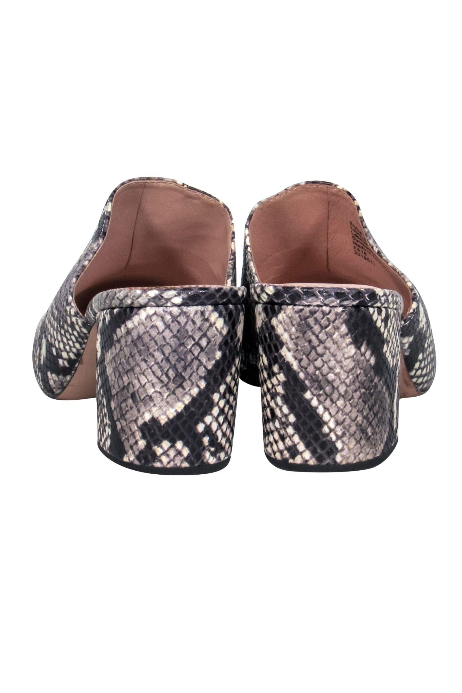 J.Crew Grey Snakeskin Print Mule Pumps - Size 10: A Fashion Statement!