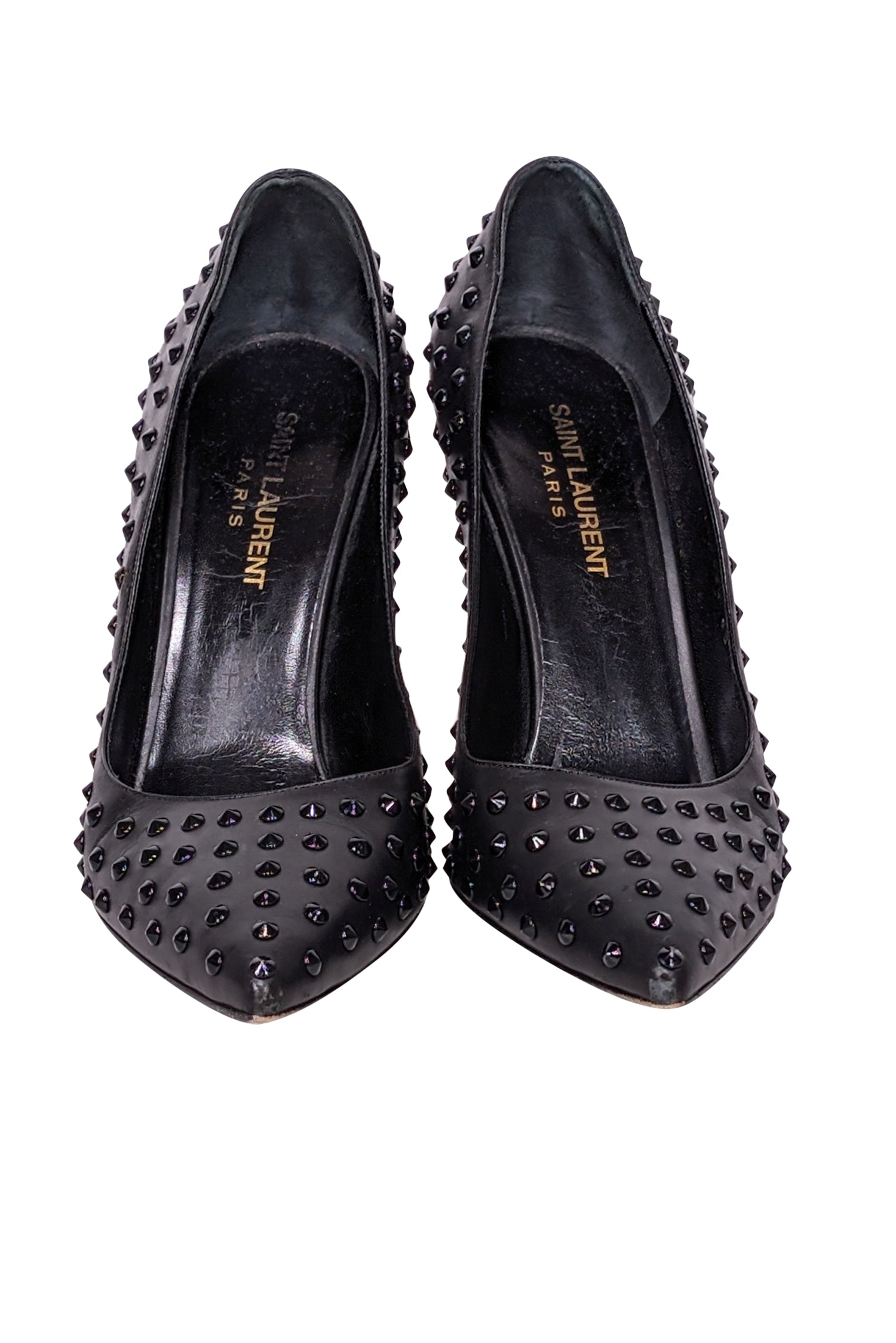 Yves Saint Laurent Black Studded Pumps - Size 8: Unleash Your Inner Rebel!