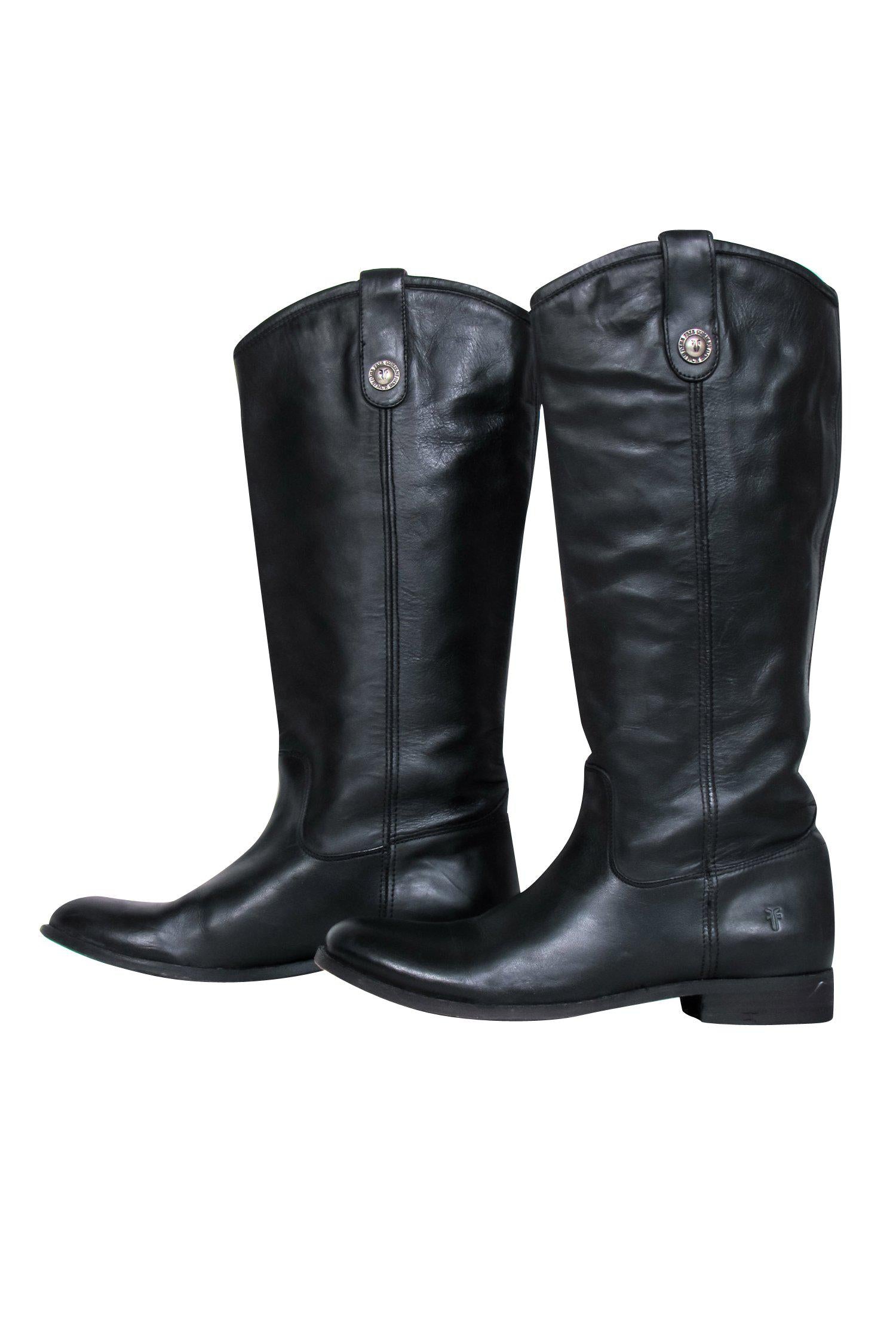 Frye's Stunning Black Leather Knee-High Riding Boots - Size 8.5