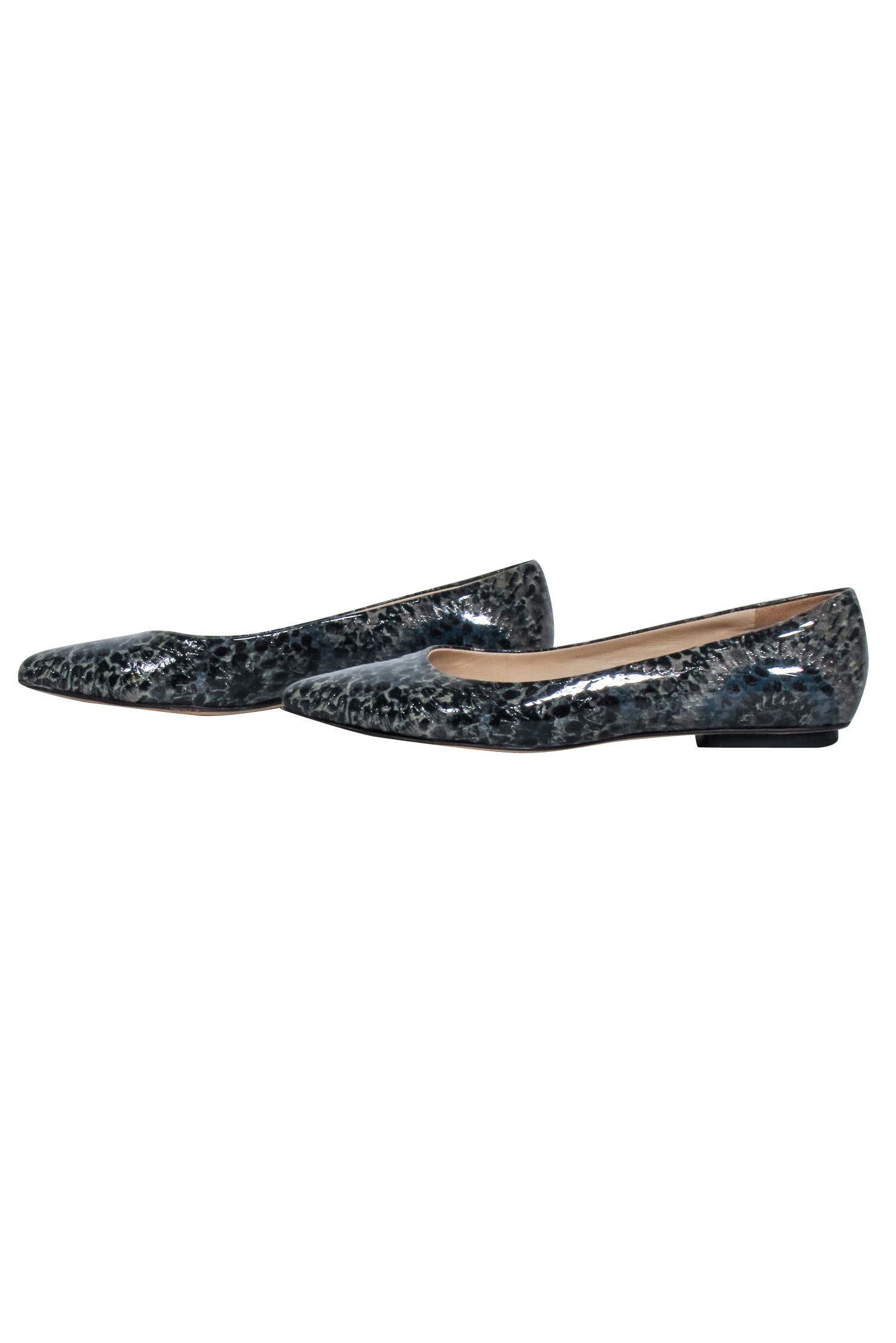 Rangoni's Amalfi Green & Black Print Patent Flats - Size 7