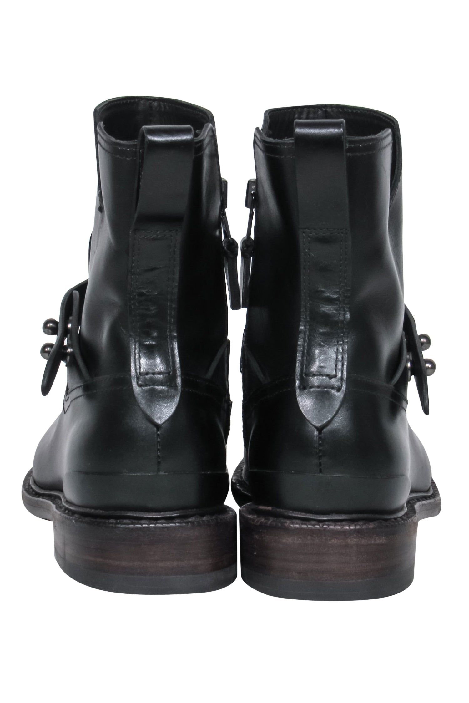 Rag & Bone Black Leather Ankle Booties with Buckle - Size 6