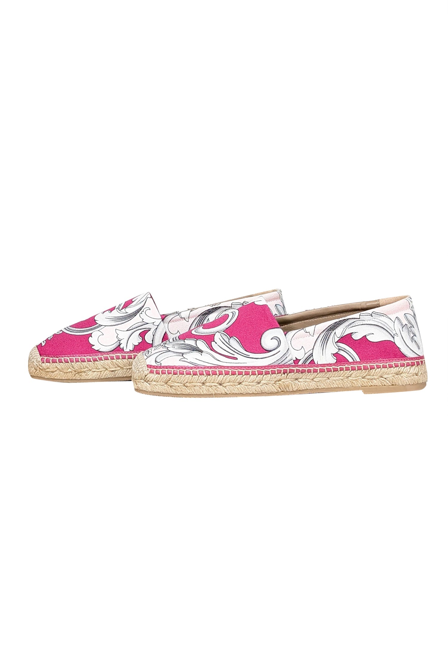 Versace Pink Print Espadrille Flats - Size 9: Summer Fashion Must-Have