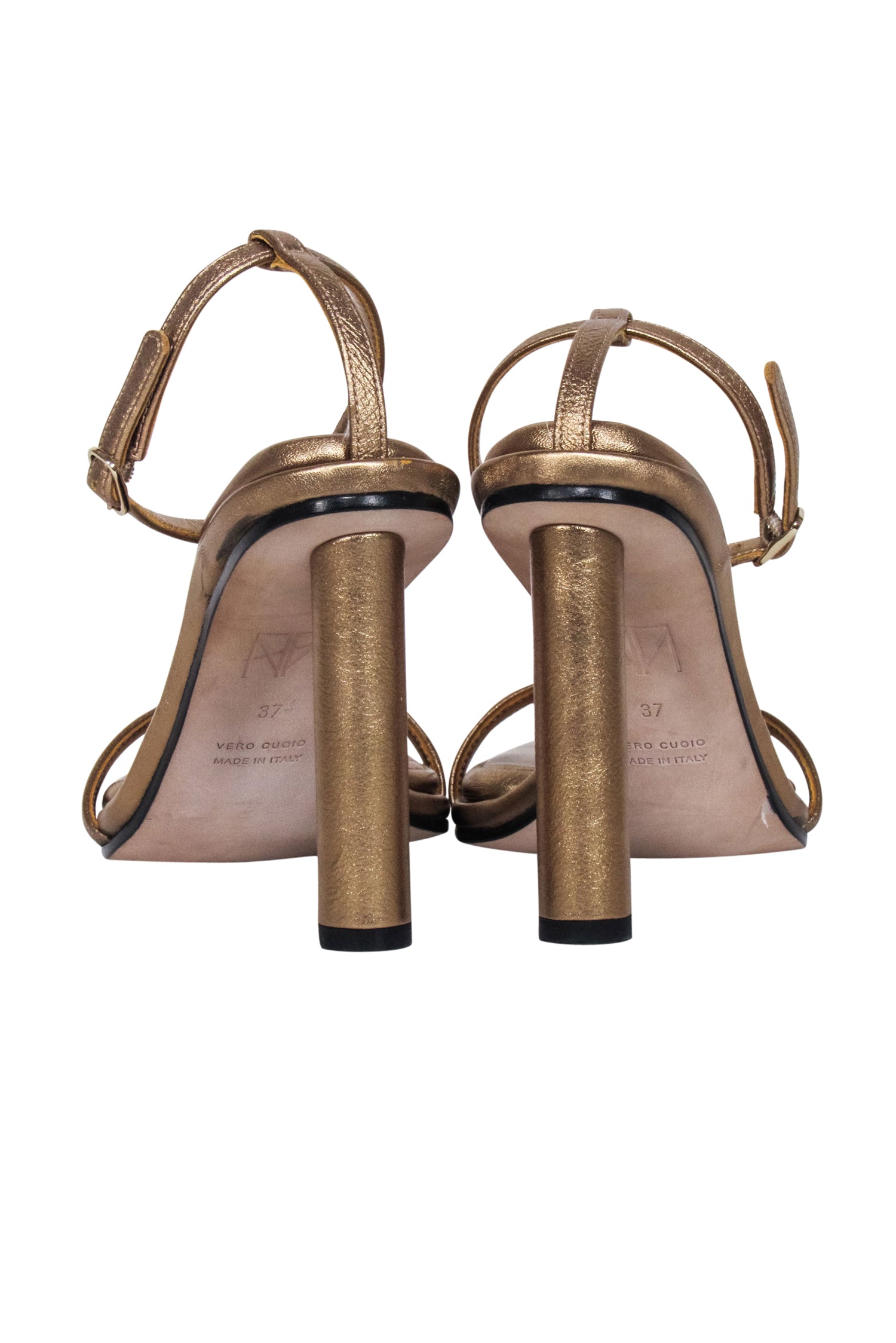 Tamara Mellon's Stunning Golden Bronze Metallic Strappy Pumps - Size 7