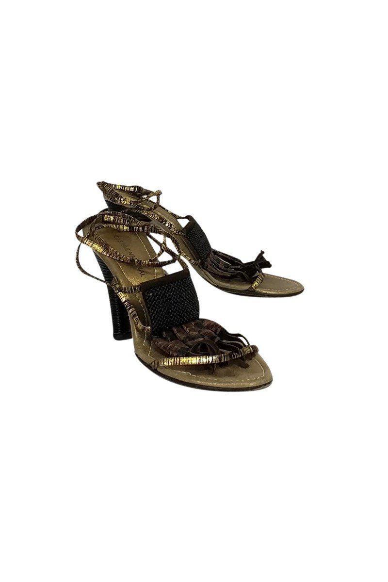 Costume National - Stunning Gold Fringe Heels in Size 7.5