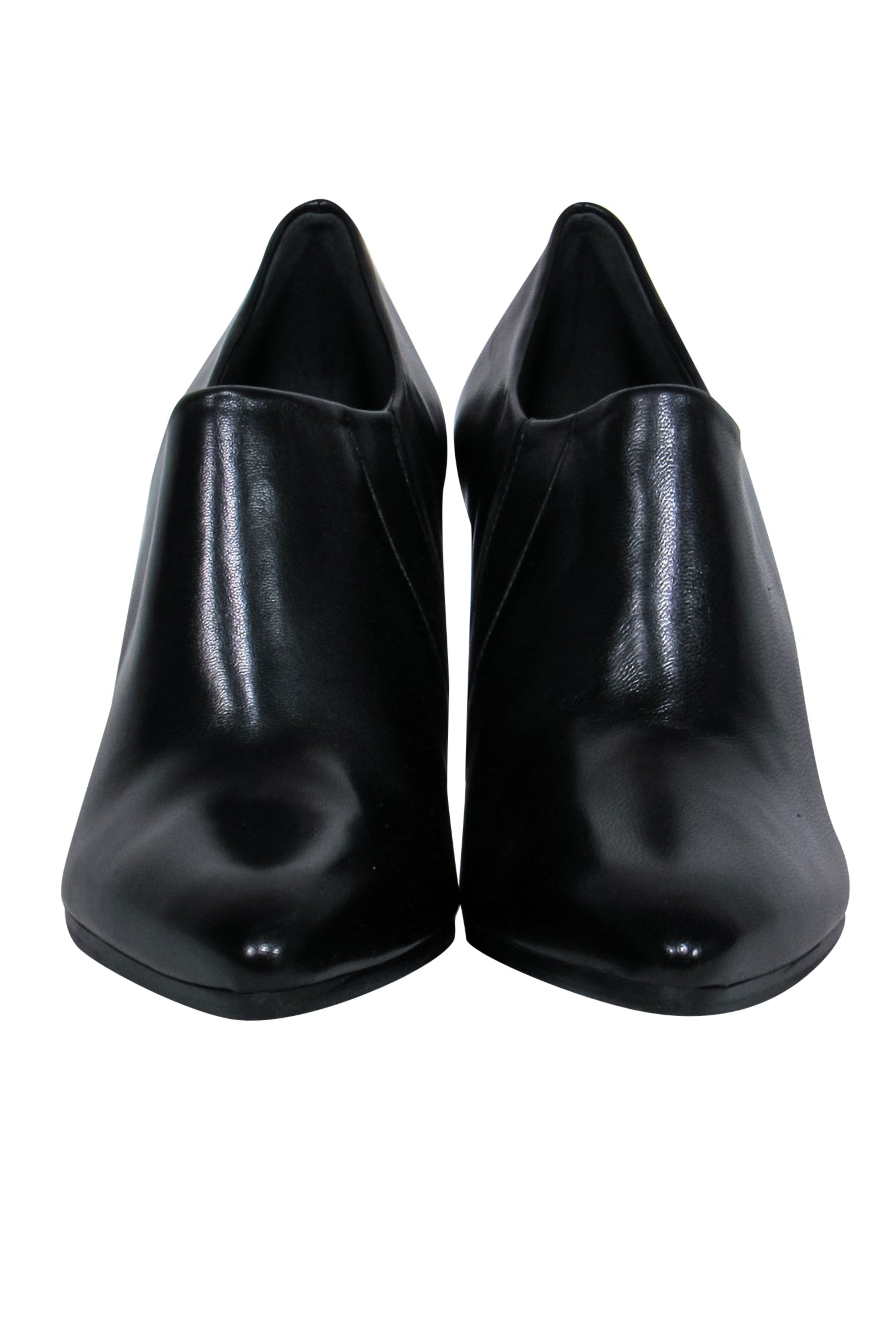Stuart Weitzman Black Leather Pointed-Toe Heel Napa Booties - Size 9.5