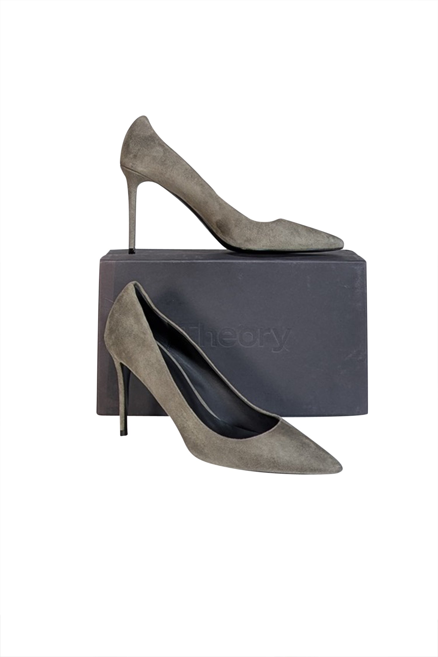 Theory - Stunning Military Green Braxia Suede Pumps, Size 11