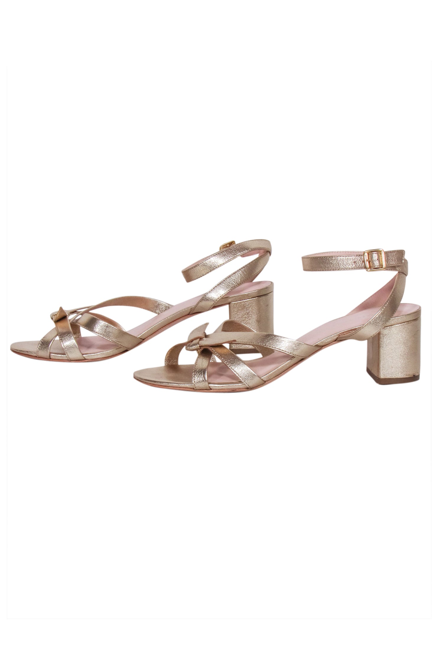 Loeffler Randall Gold Metallic Strappy Leather Sandals - Size 9: Sparkle All Night!