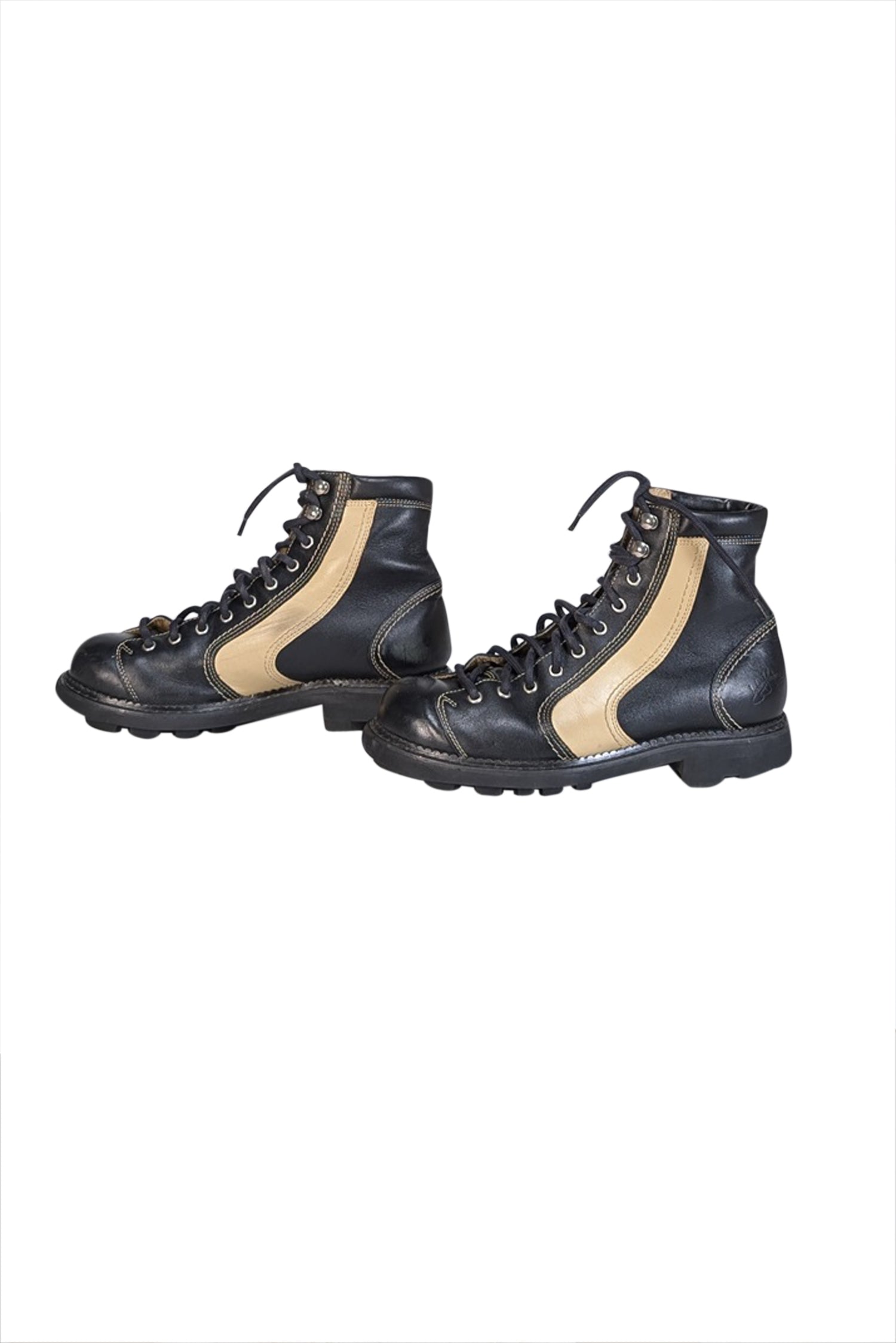 John Fluevog Black Leather Lace-Up Short Boots - Size 9: A Stylish Rebellion!