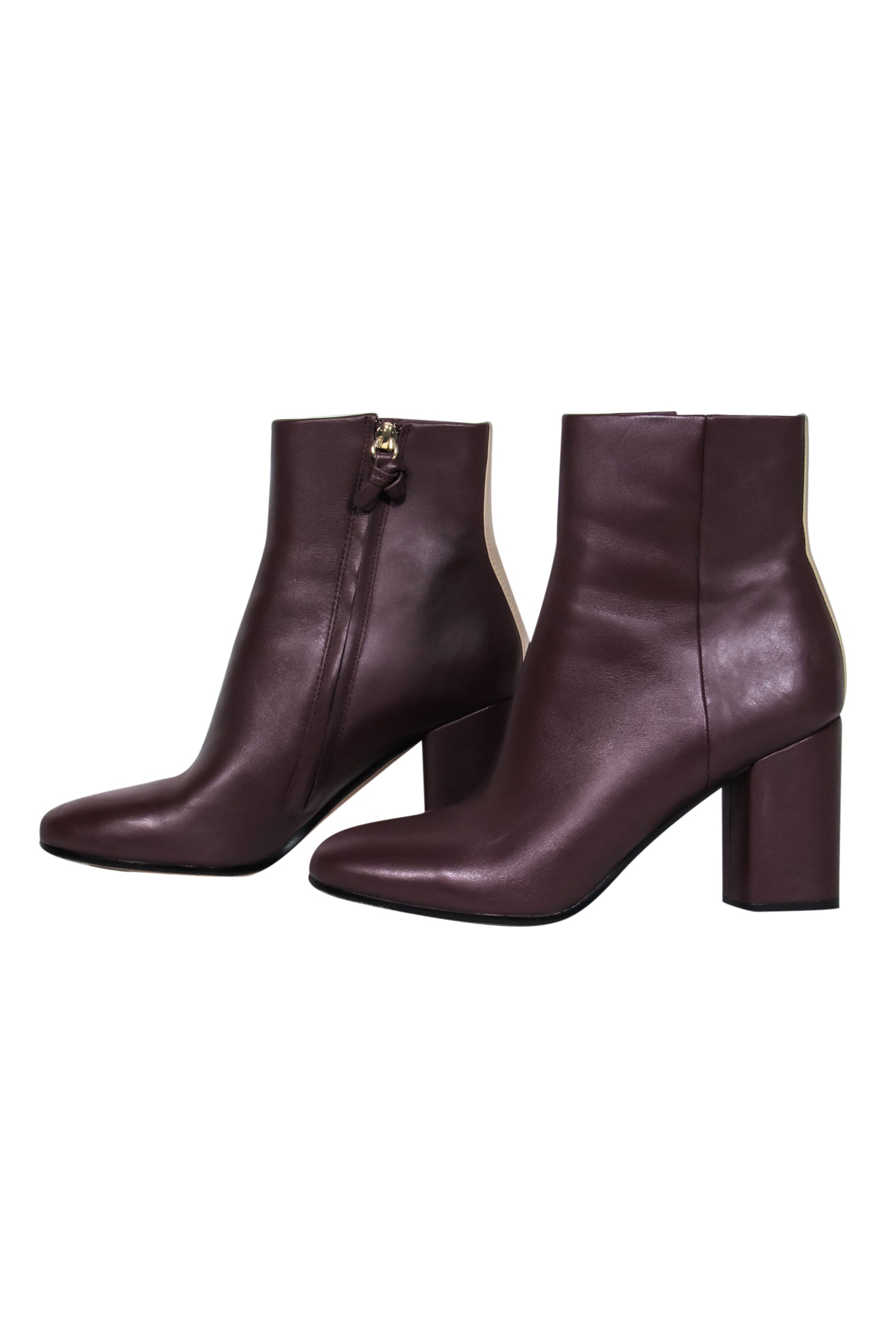 Diane von Furstenberg Burgundy Almond Toe Block Heel Booties - Size 8.5 - Fashion Essential