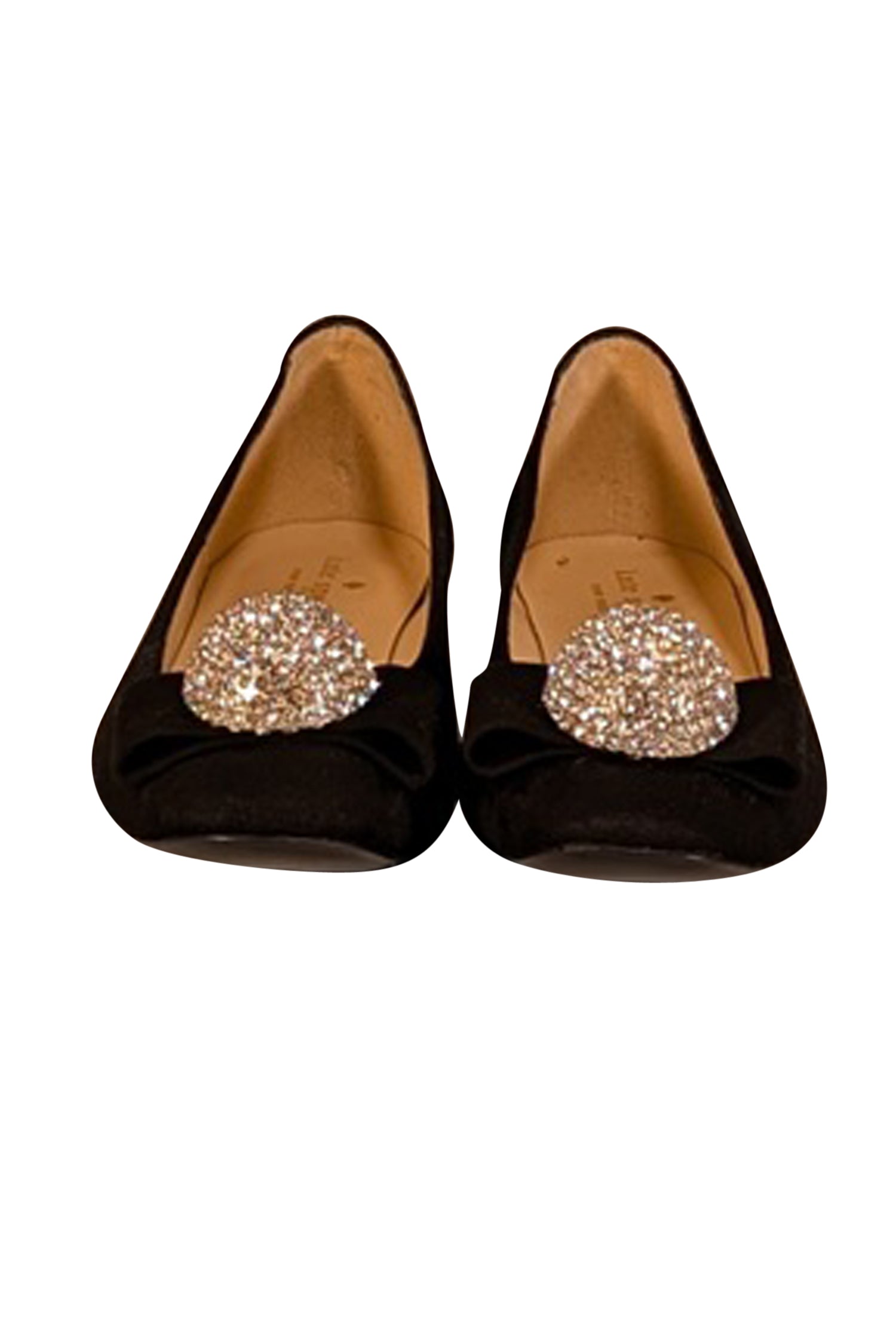Kate Spade Black Suede Rhinestone Ball Toe Flats - Size 7.5