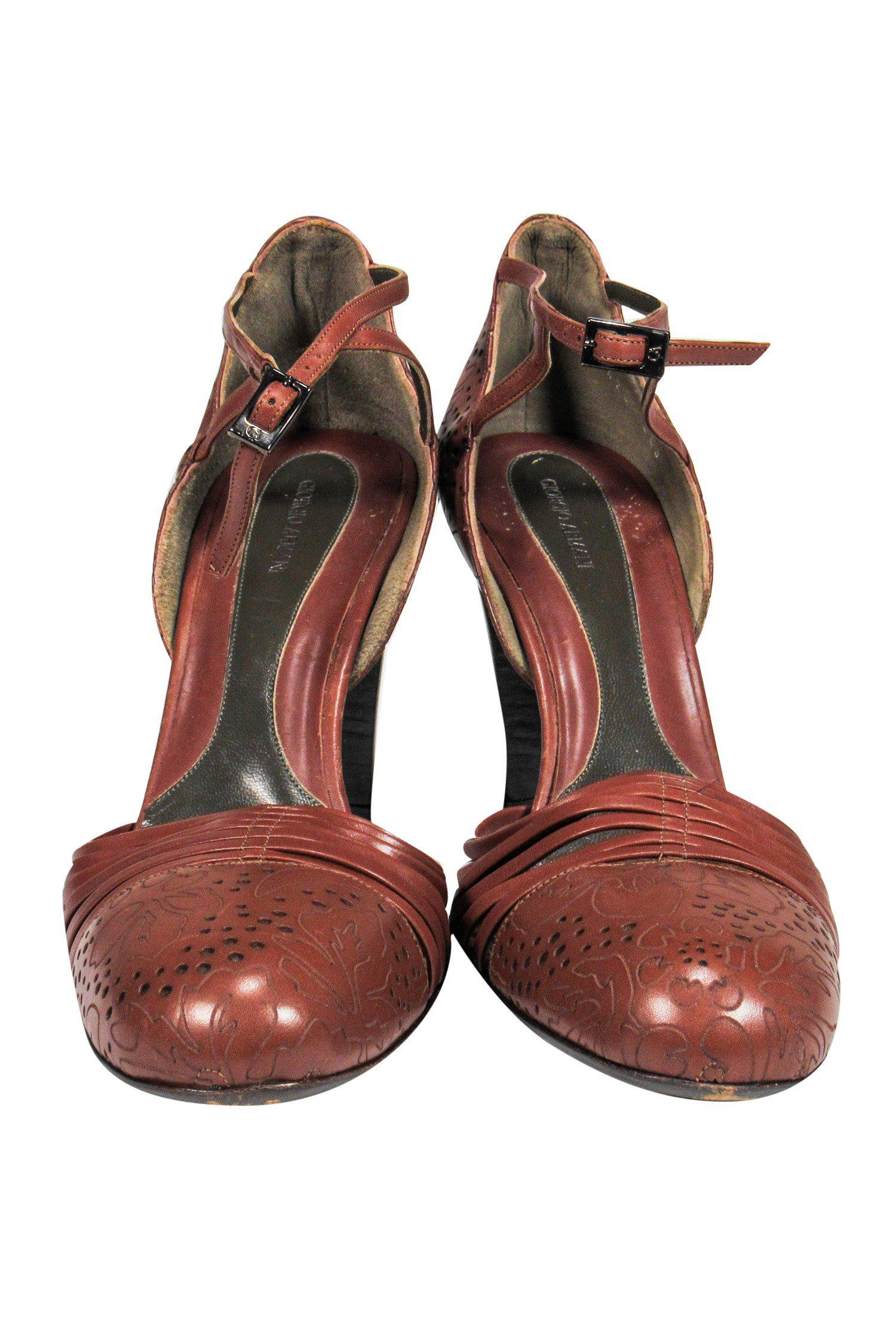 Giorgio Armani Brown Strappy Pumps - Size 8: A Timeless Must-Have