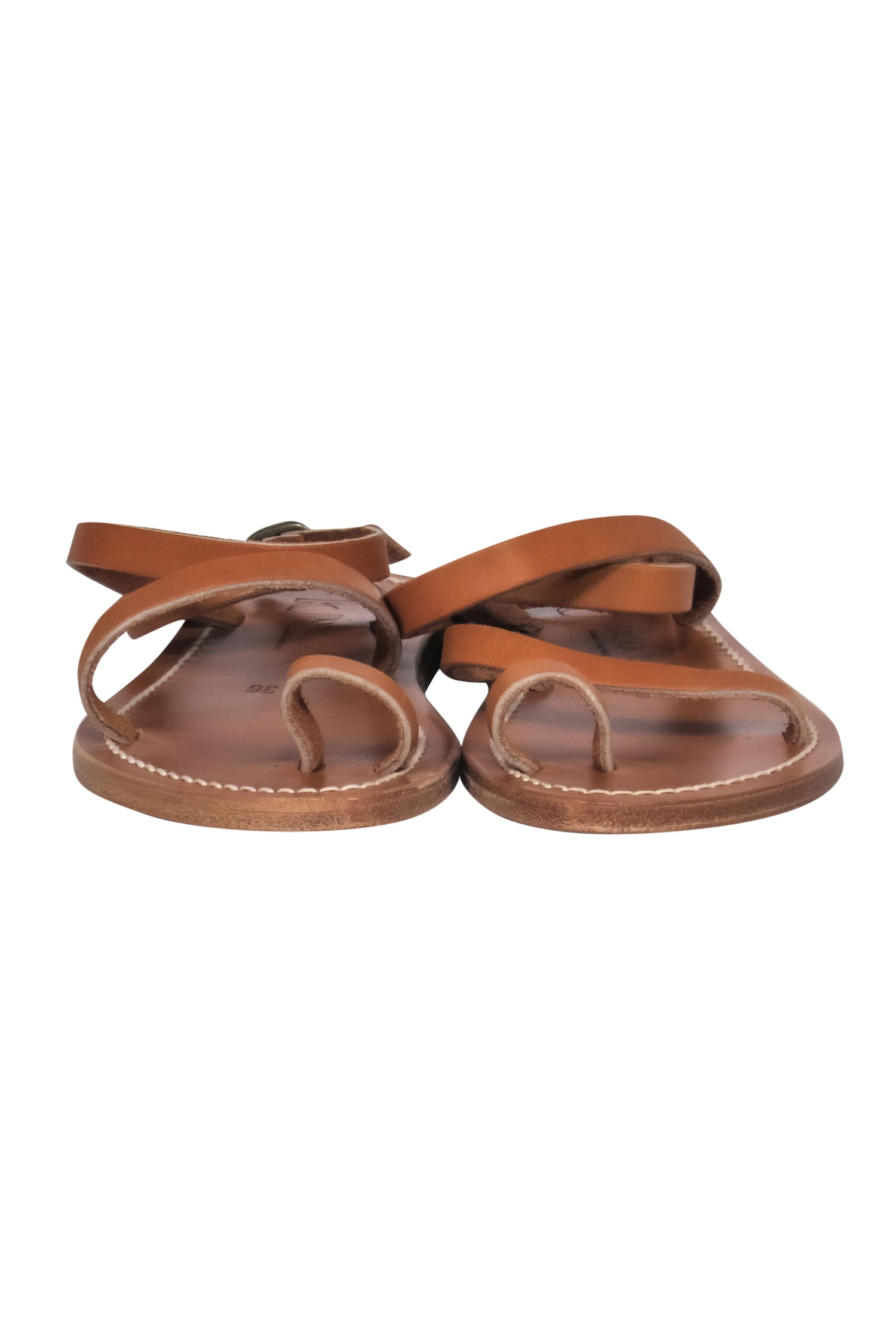 K.Jacques Tan Leather Strappy Loki Sandals - Size 5, Summer Must-Haves