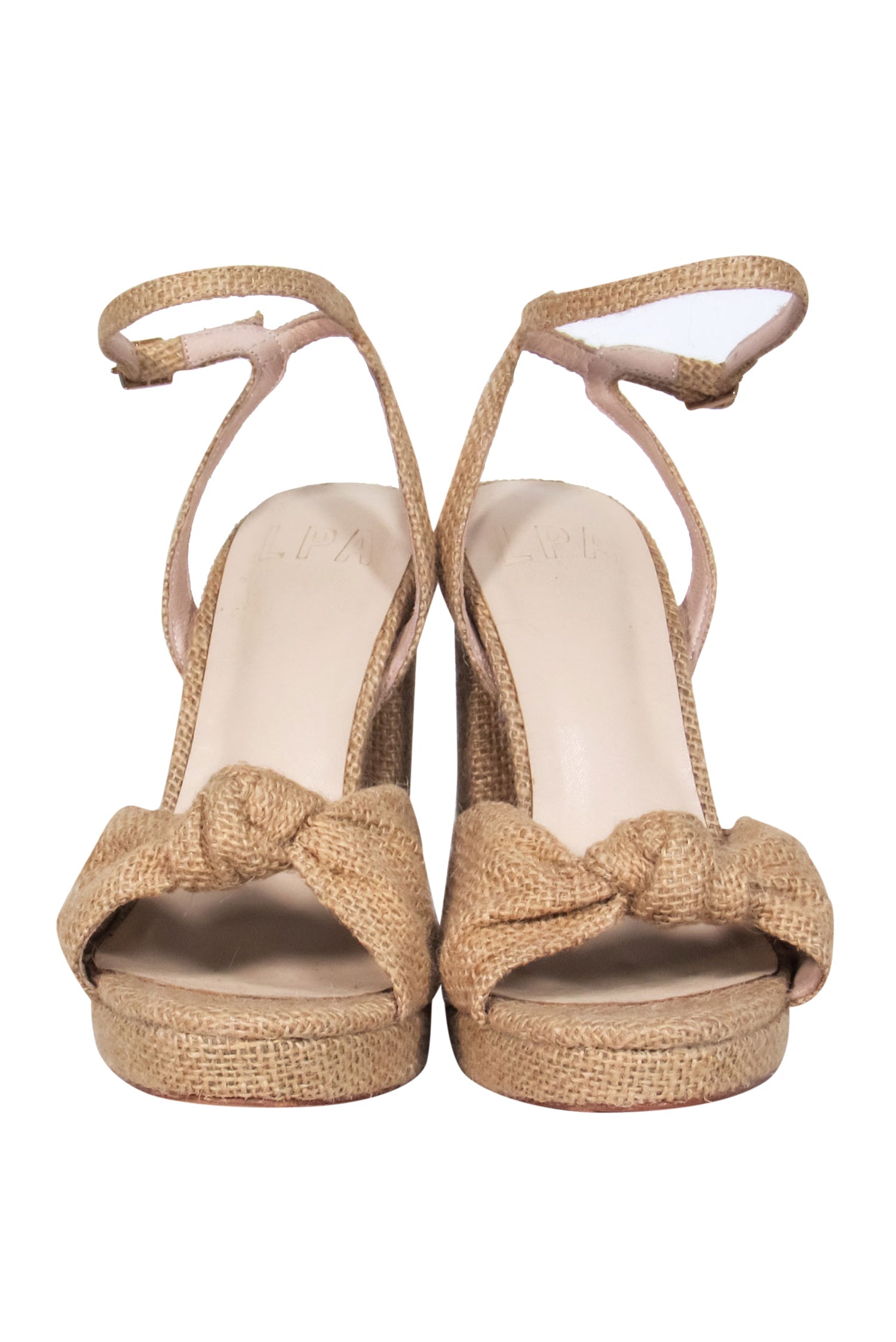 LPA Tan Burlap Twisted Toe Platform Sandals - Size 7.5 - Summer Must-Have