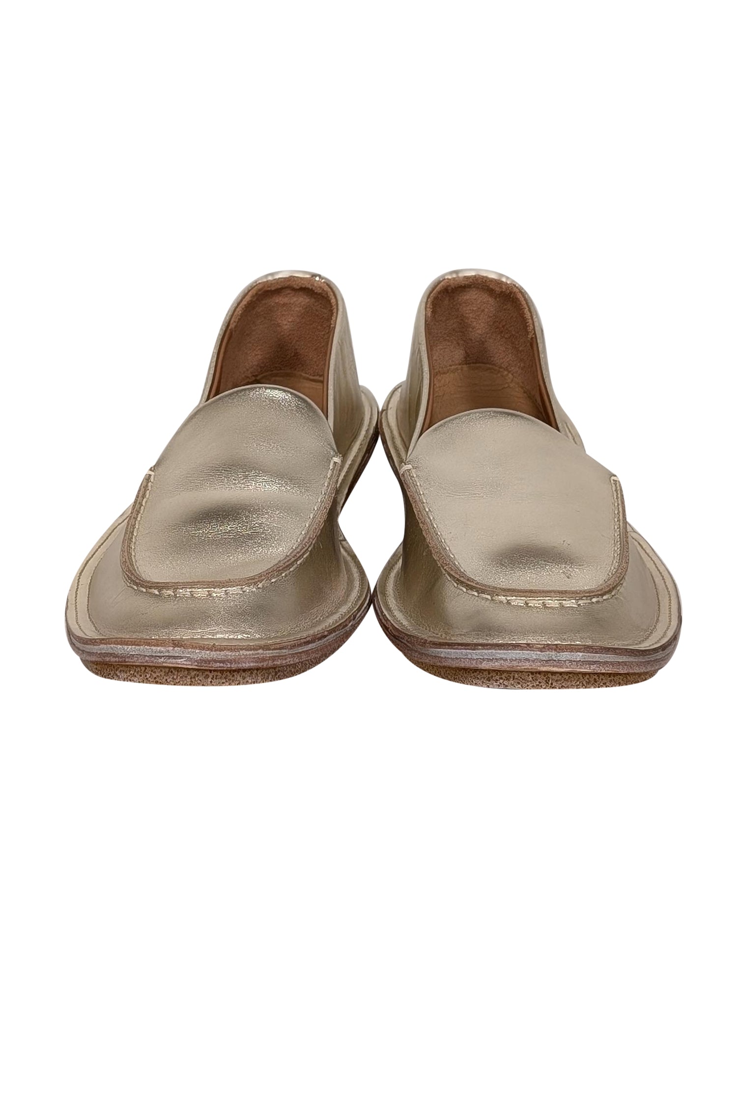 Moma Gold Metallic Flats - Size 7: The Epitome of Weekend Glam!