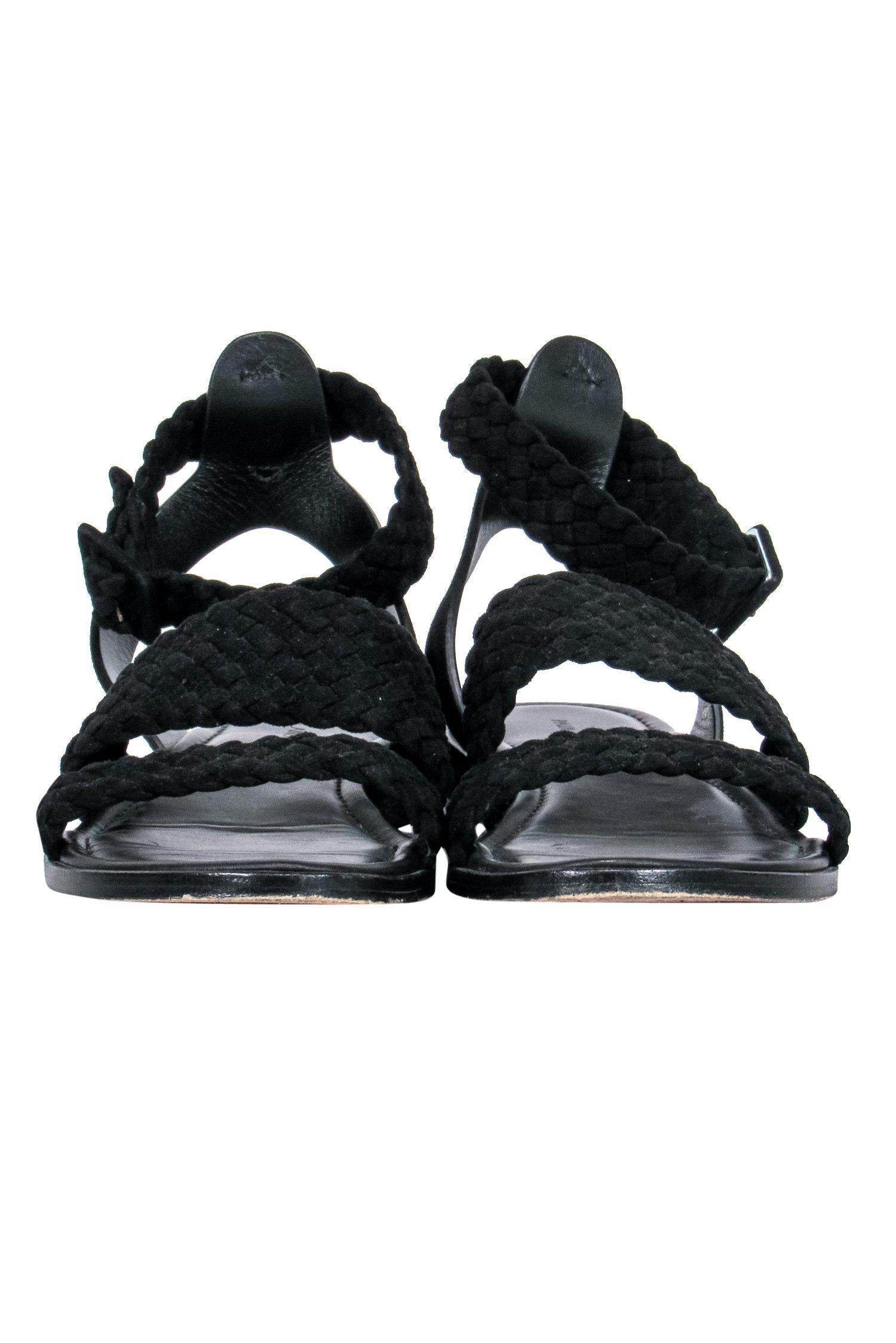 Paul Andrew's Stunning Black Woven Strappy Sandals - Size 8.5